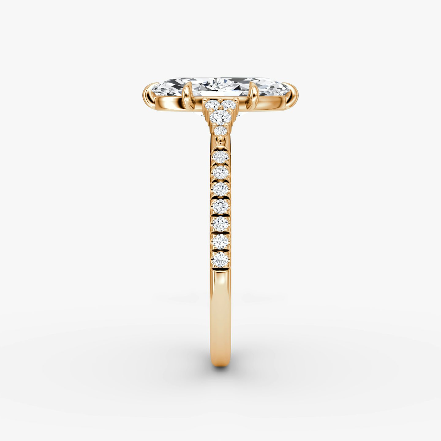 The Side Cluster Cathedral | Marquise | 14k | Rose Gold | bandAccent: Pavé | diamondOrientation: vertical | caratWeight: other