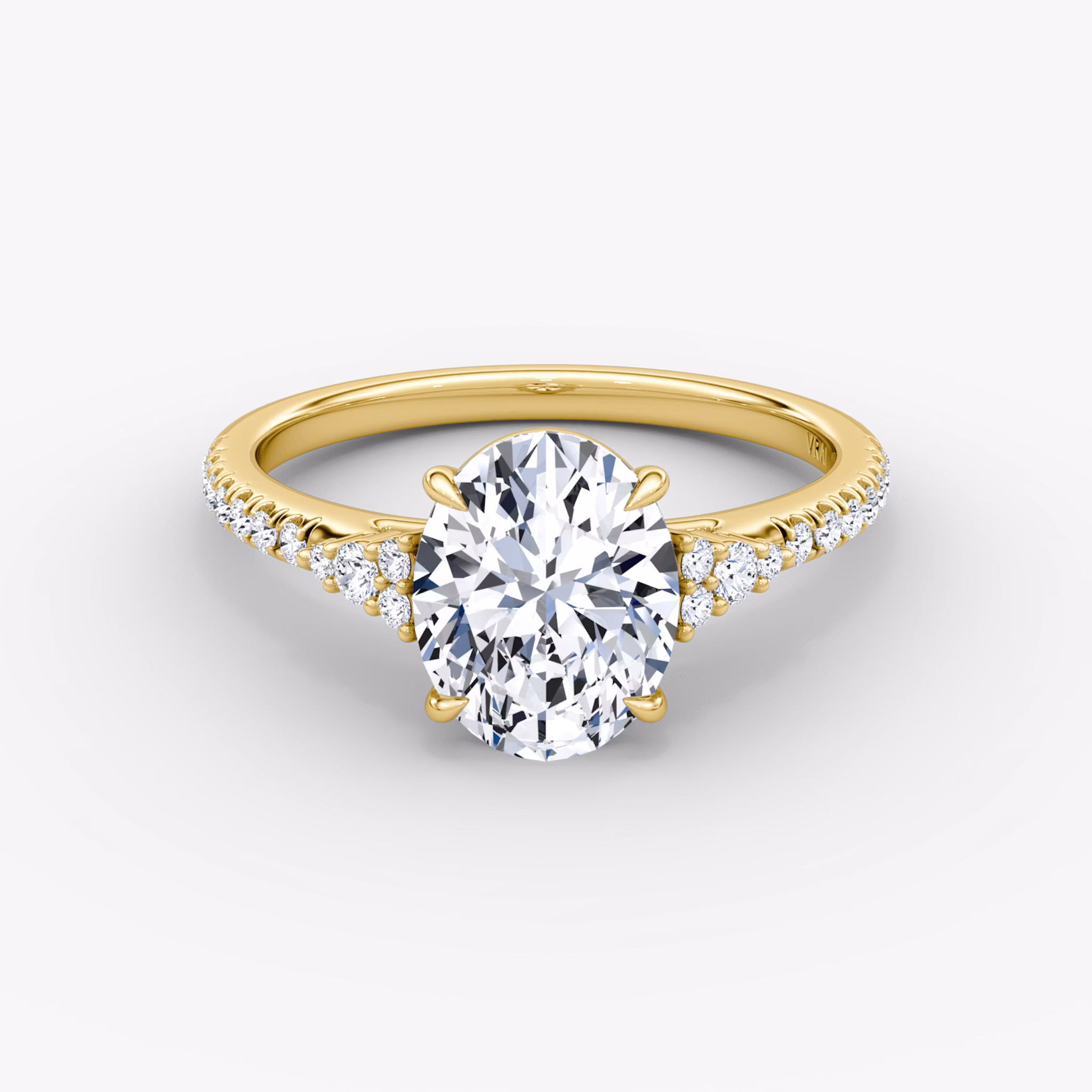 The Side Cluster Cathedral Oval | Yellow Gold