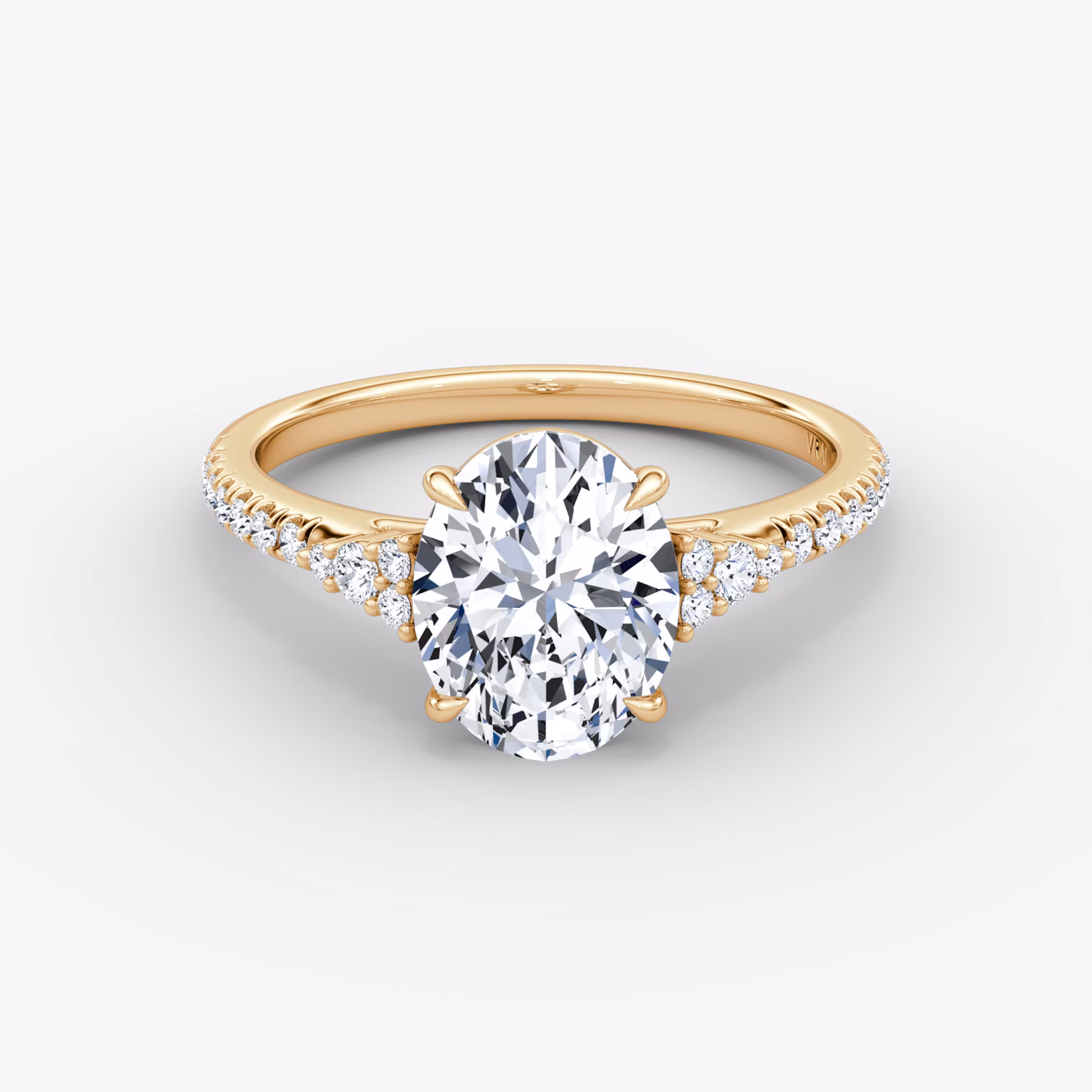 The Side Cluster Cathedral Oval | Rose Gold