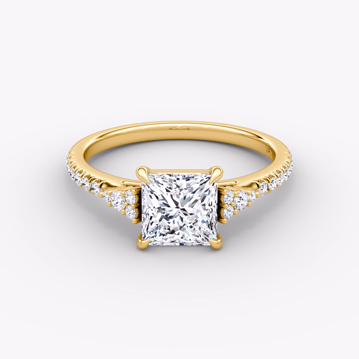 The Side Cluster Cathedral Princess | Yellow Gold