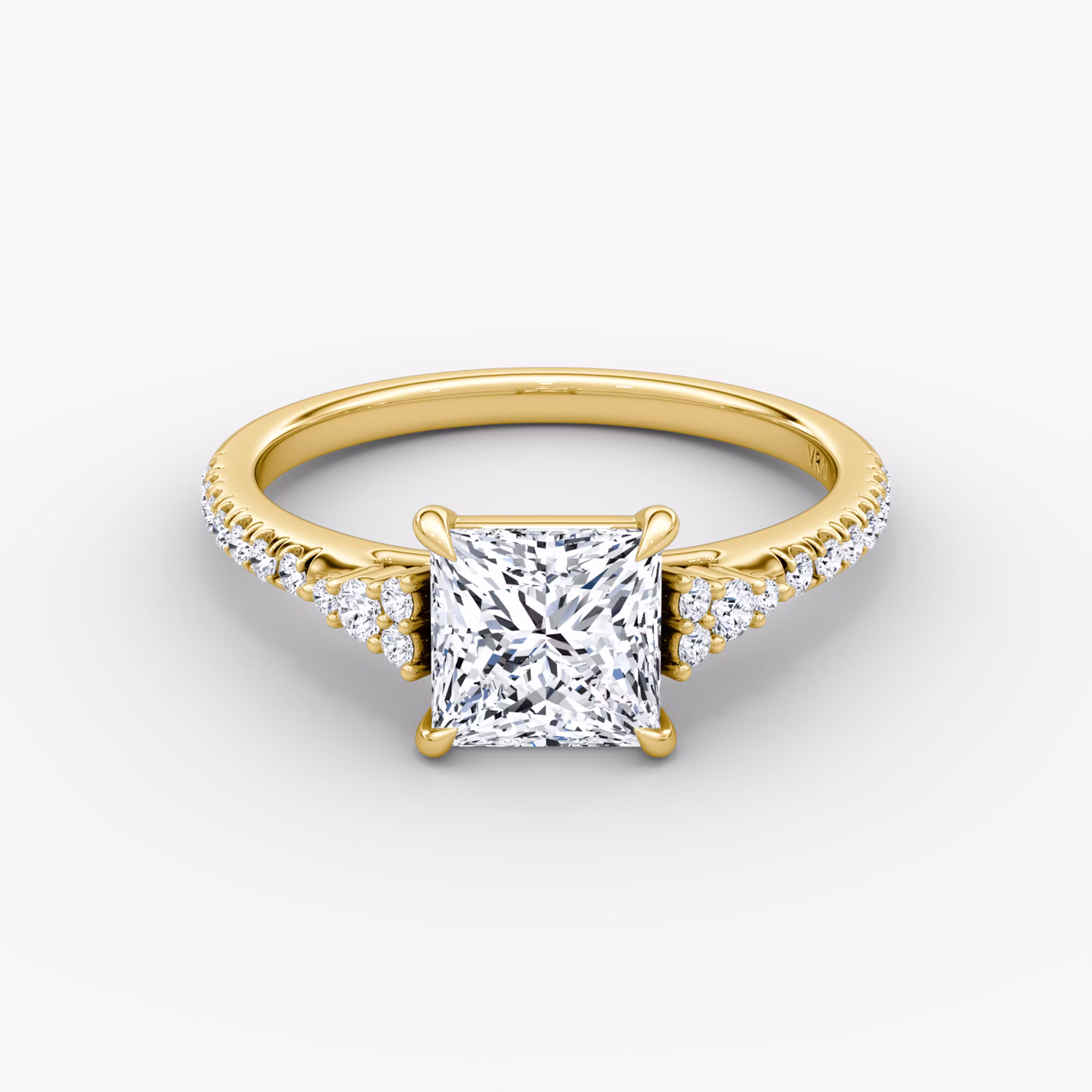 The Side Cluster Cathedral Princess | Yellow Gold