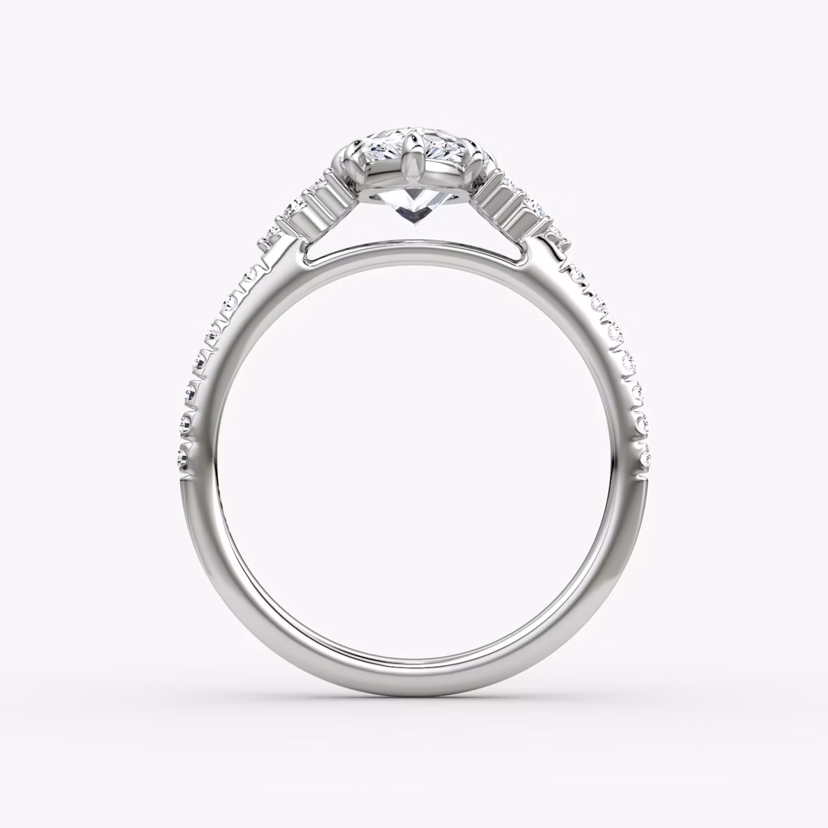 Side Cluster Cathedral | Tropfen | Platin | bandAccent: Mit Pavé-Besatz | diamondOrientation: vertical | caratWeight: other