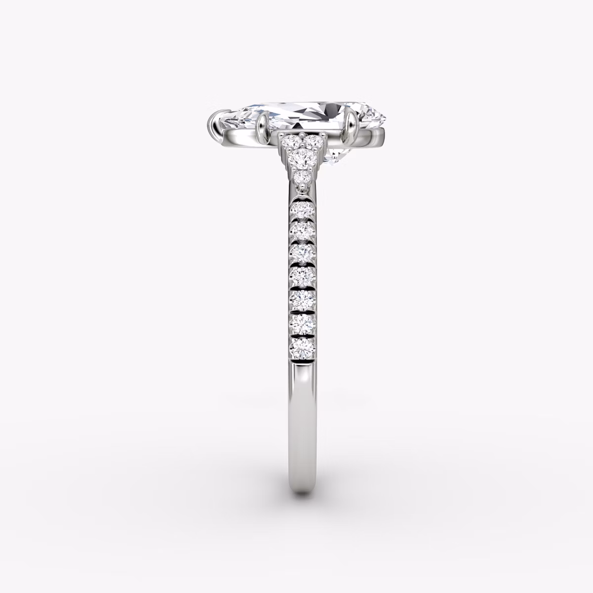Side Cluster Cathedral | Tropfen | Platin | bandAccent: Mit Pavé-Besatz | diamondOrientation: vertical | caratWeight: other