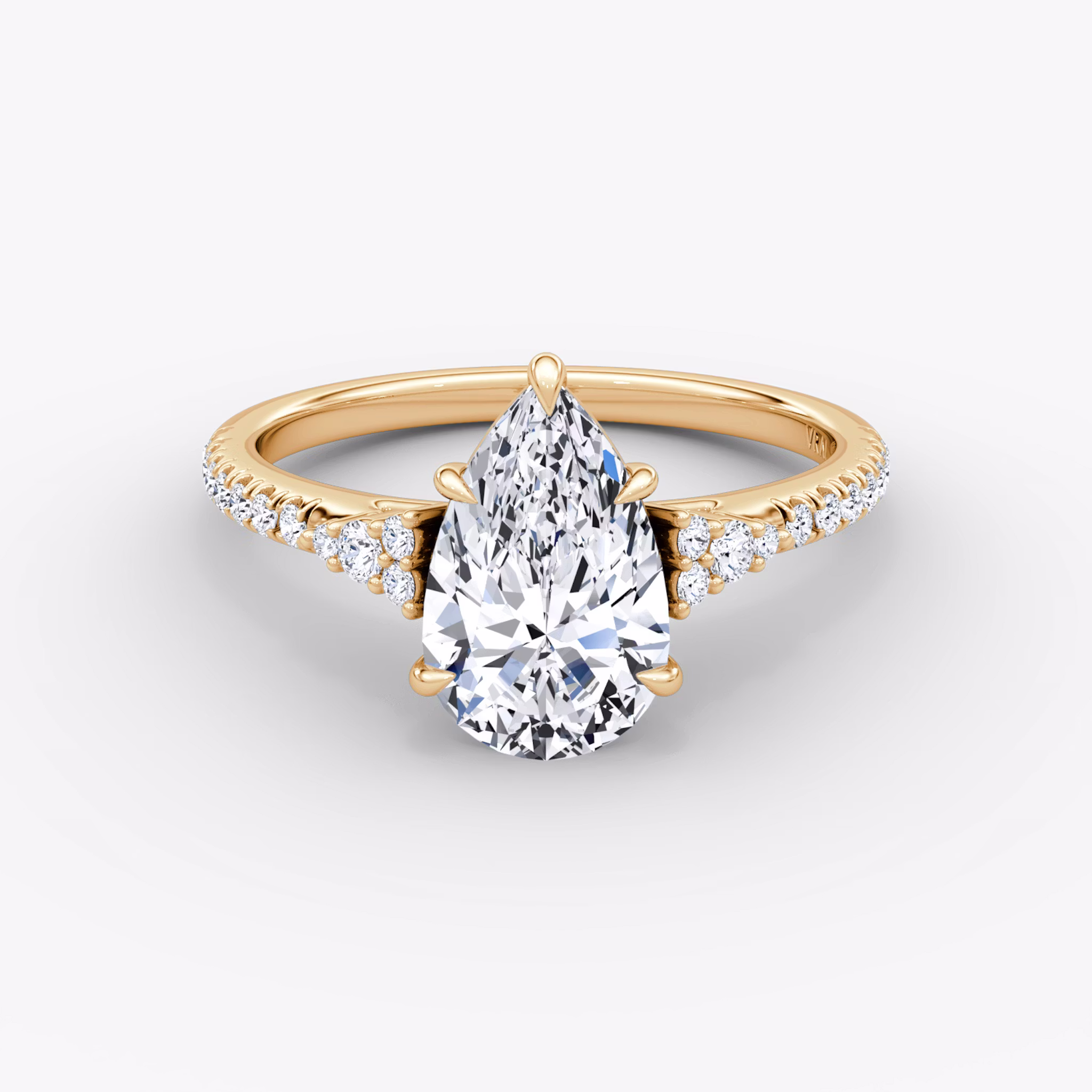 Side Cluster Cathedral Pear | Rose Gold