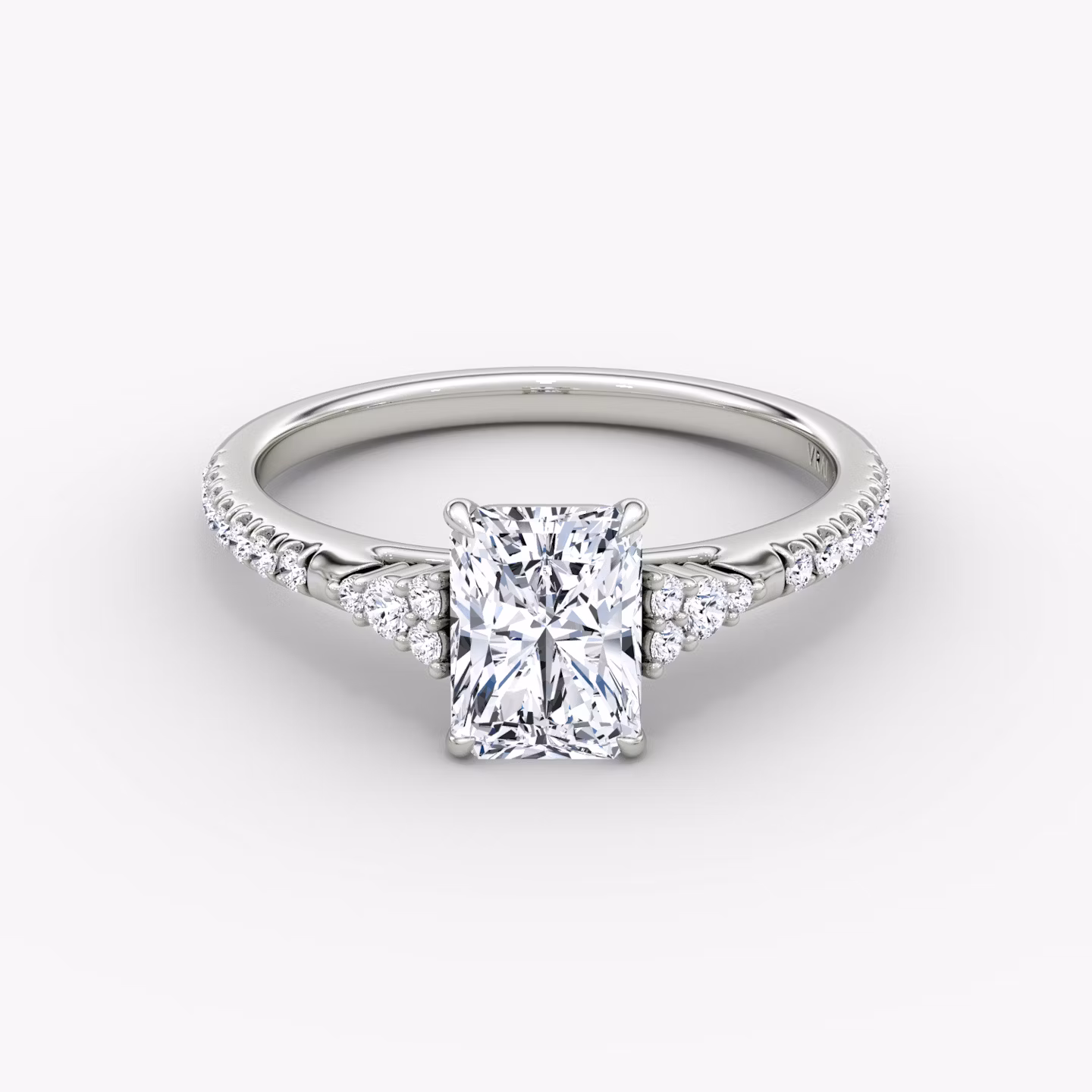 The Side Cluster Cathedral Radiant | White Gold
