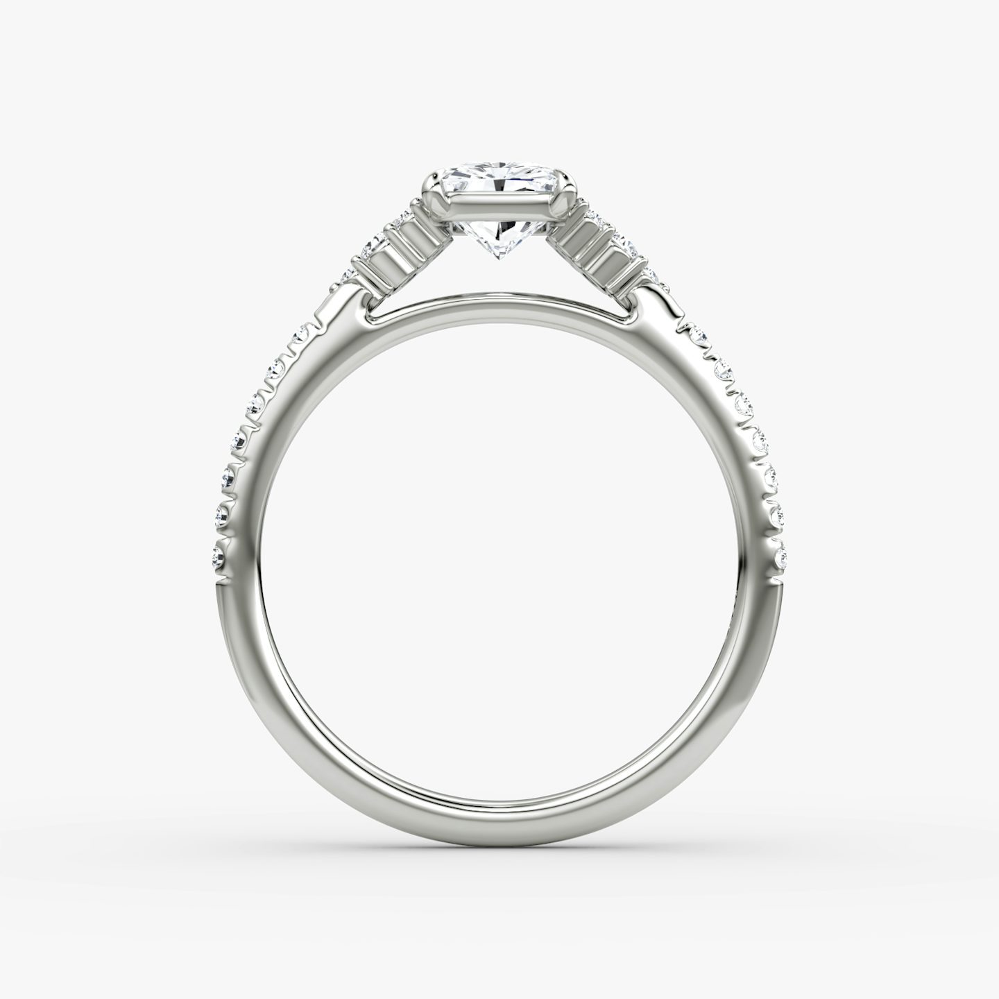 The Side Cluster Cathedral | Radiant | Platinum | bandAccent: Pavé | diamondOrientation: vertical | caratWeight: other