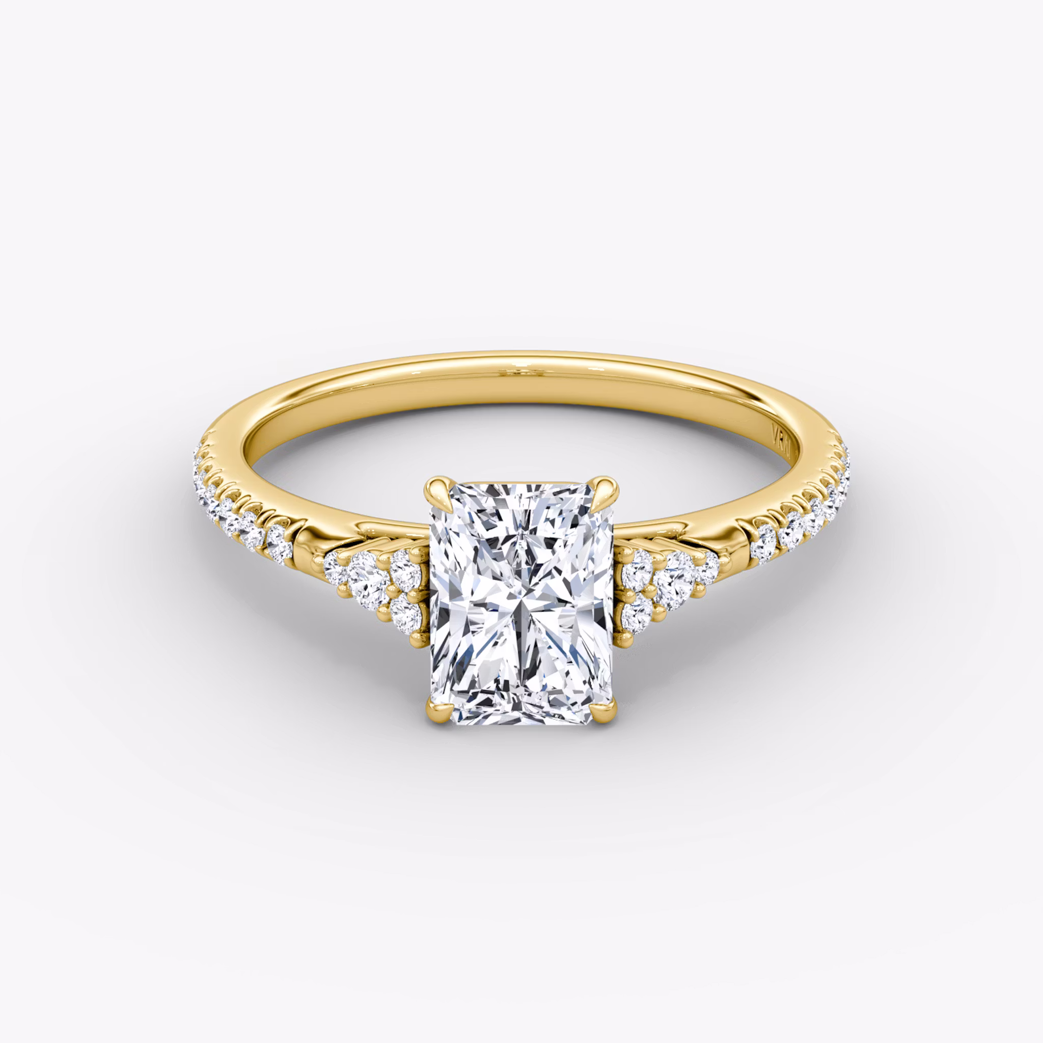 The Side Cluster Cathedral Radiant | Yellow Gold