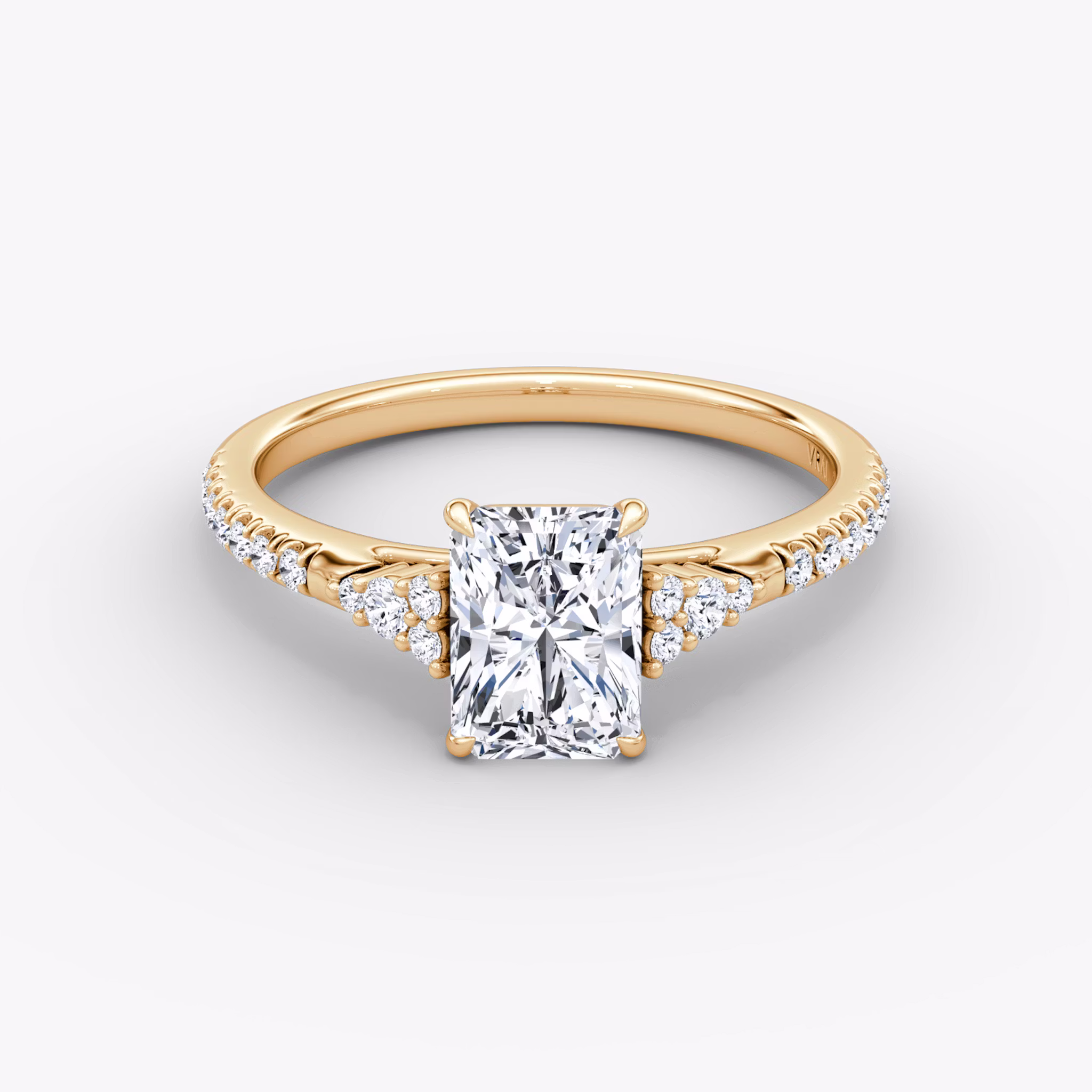 The Side Cluster Cathedral Radiant | Rose Gold