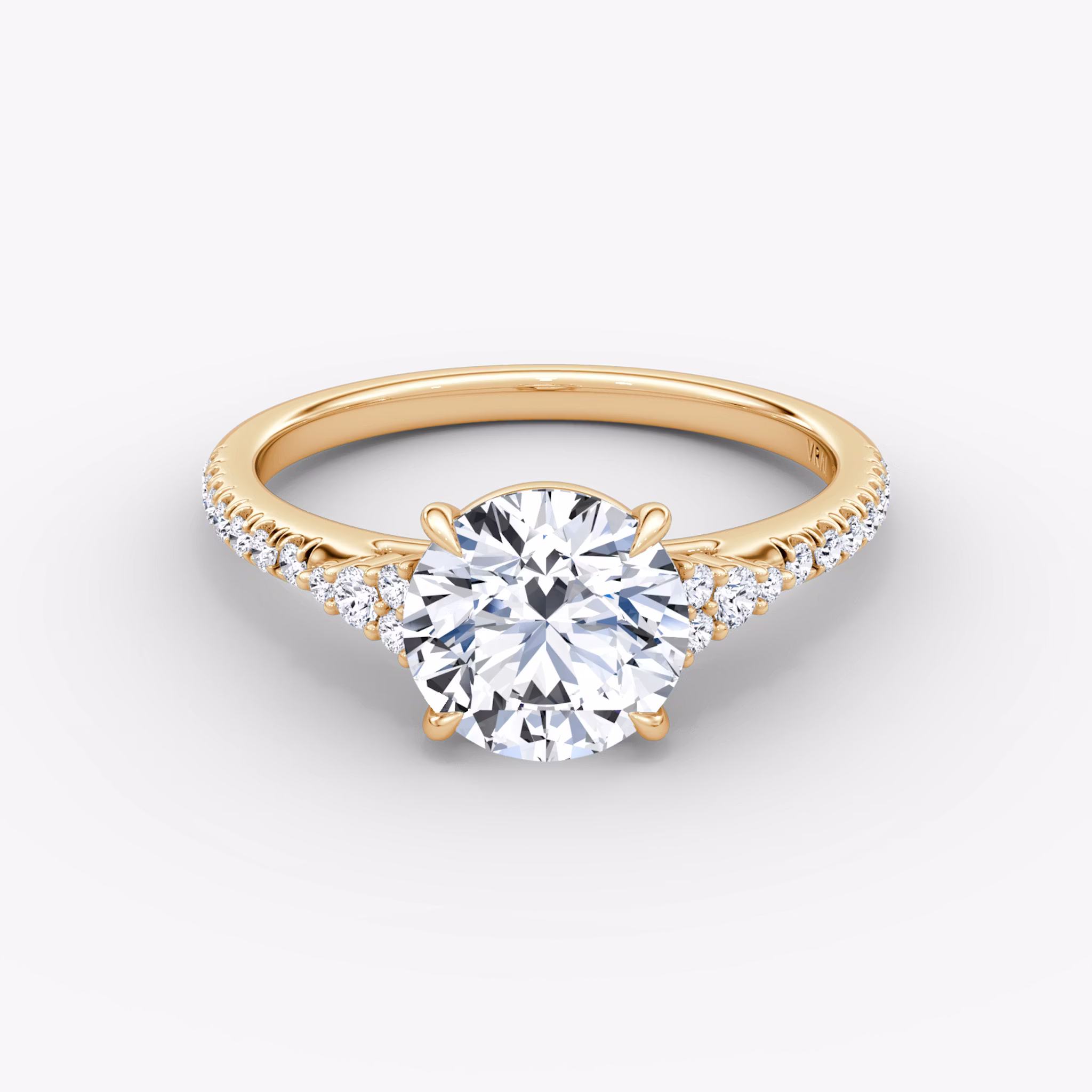 The Side Cluster Cathedral Round Brilliant | Rose Gold