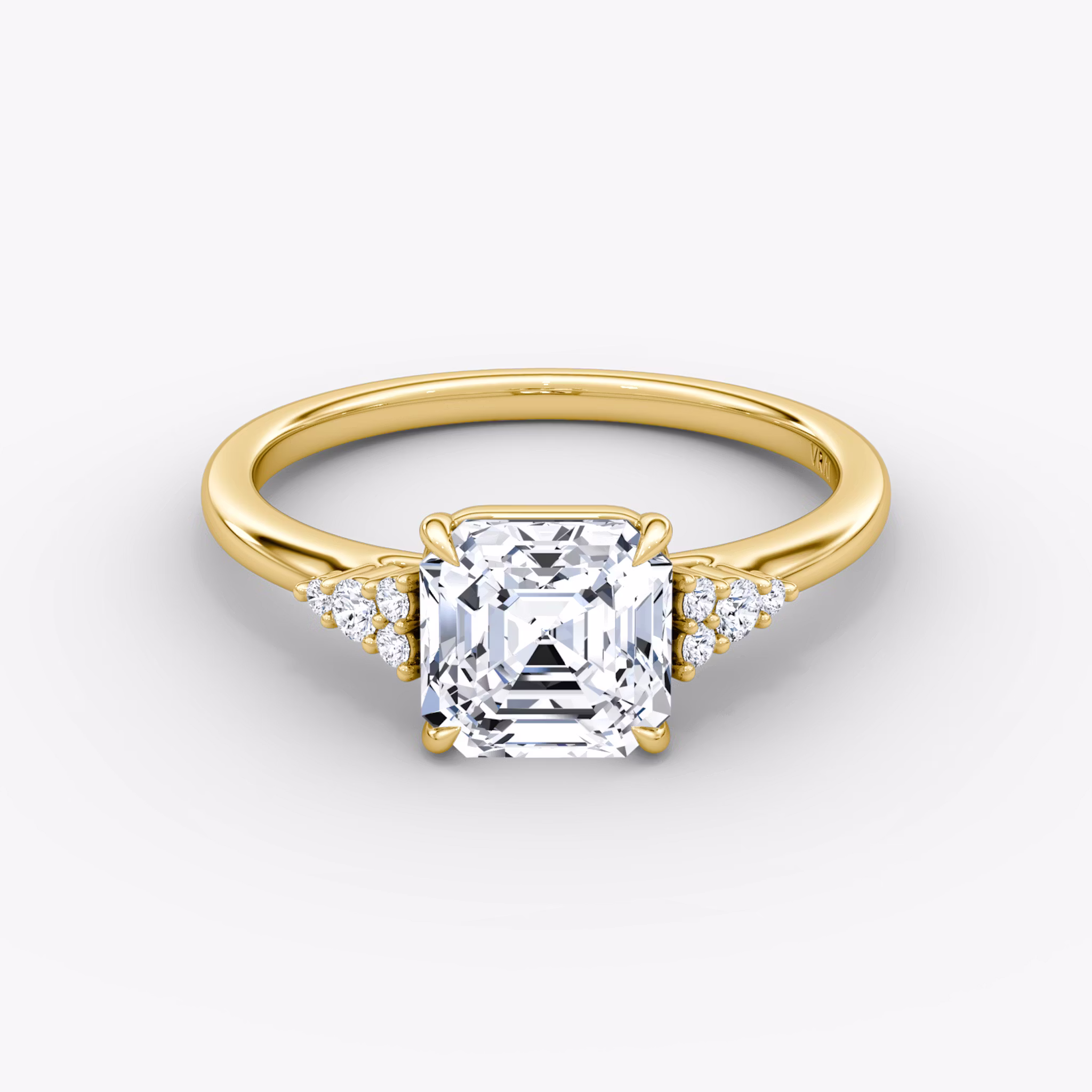 The Side Cluster Cathedral Asscher | Yellow Gold