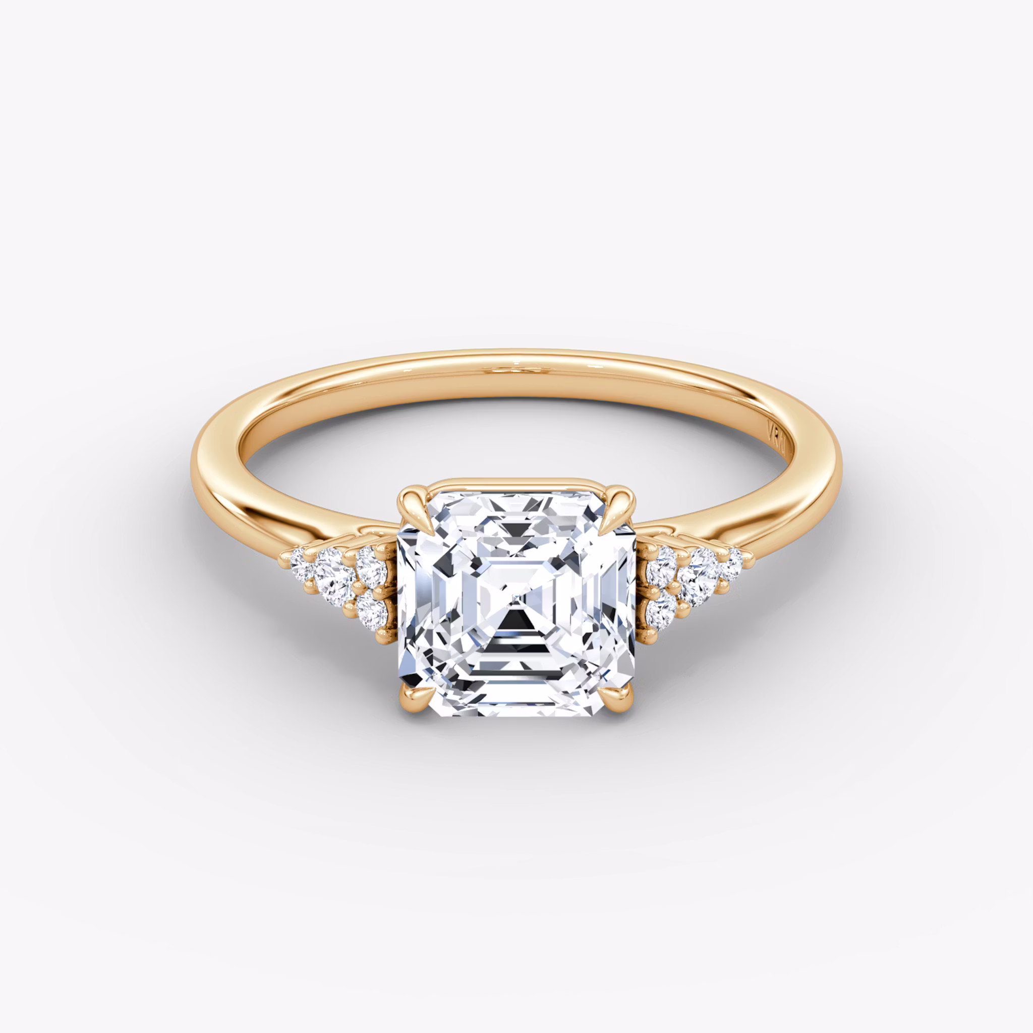 The Side Cluster Cathedral Asscher | Rose Gold
