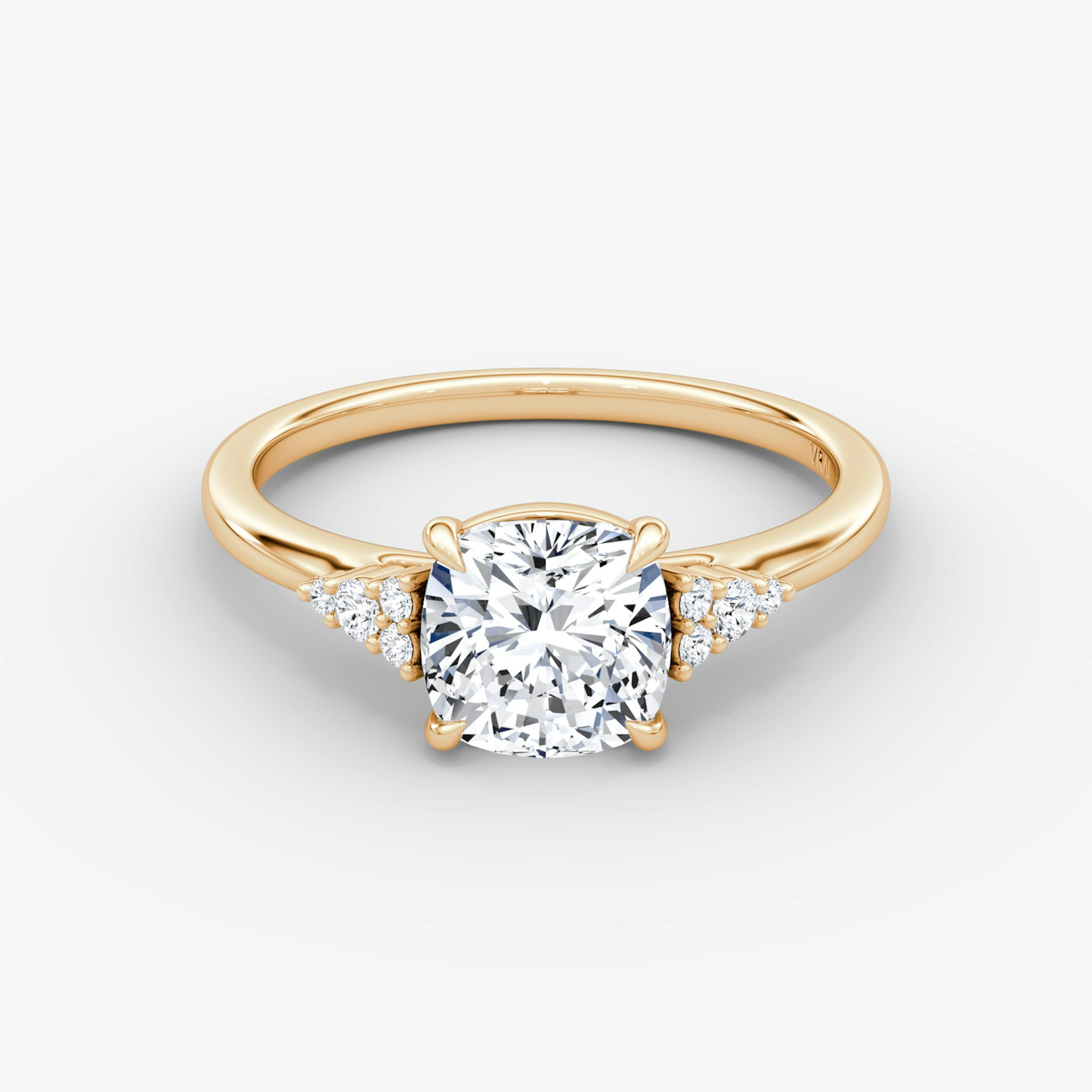 Side Cluster Cathedral | Cushion | 14k | Roségold | bandAccent: Ohne Pavé-Besatz | diamondOrientation: vertical | caratWeight: other