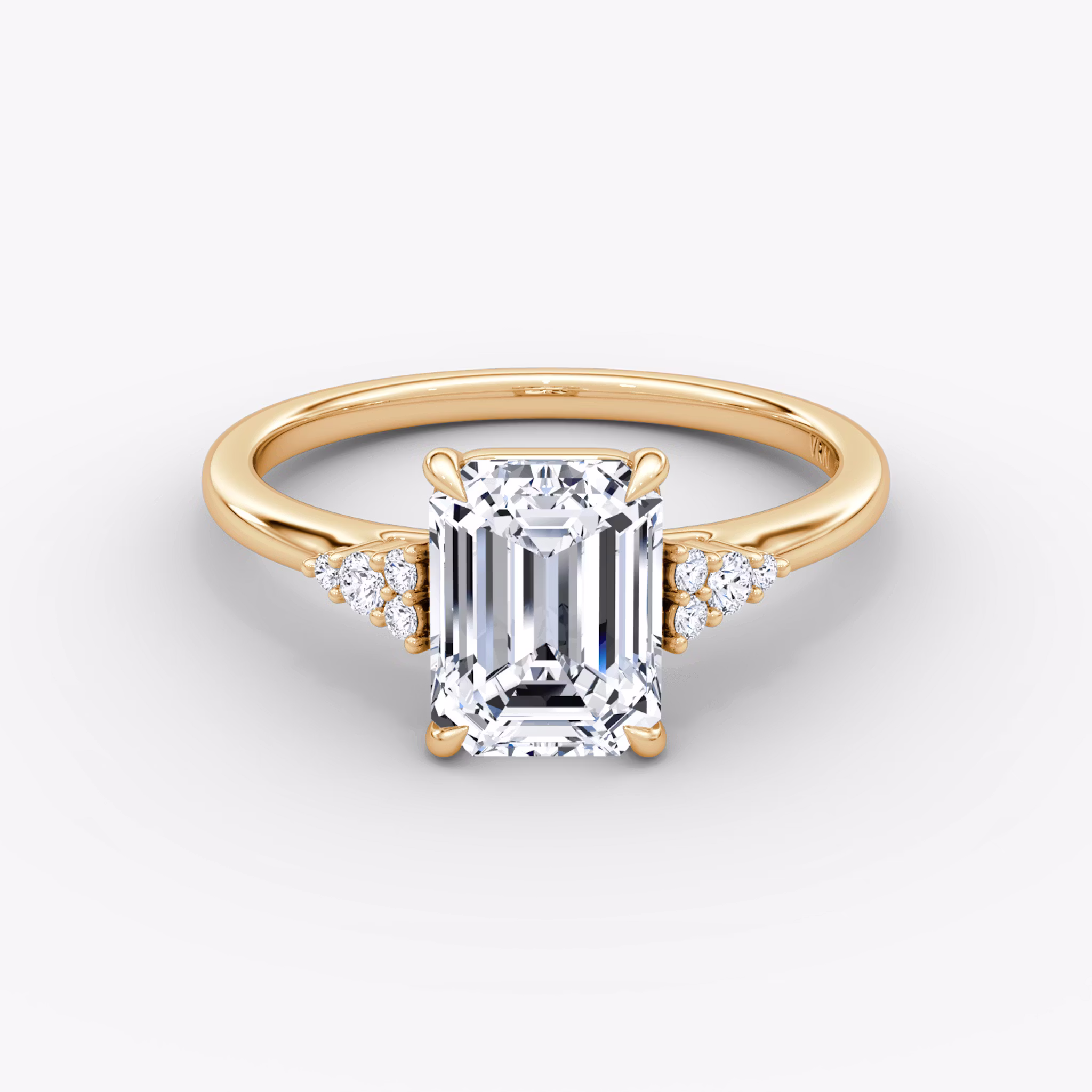 The Side Cluster Cathedral Emerald | Rose Gold