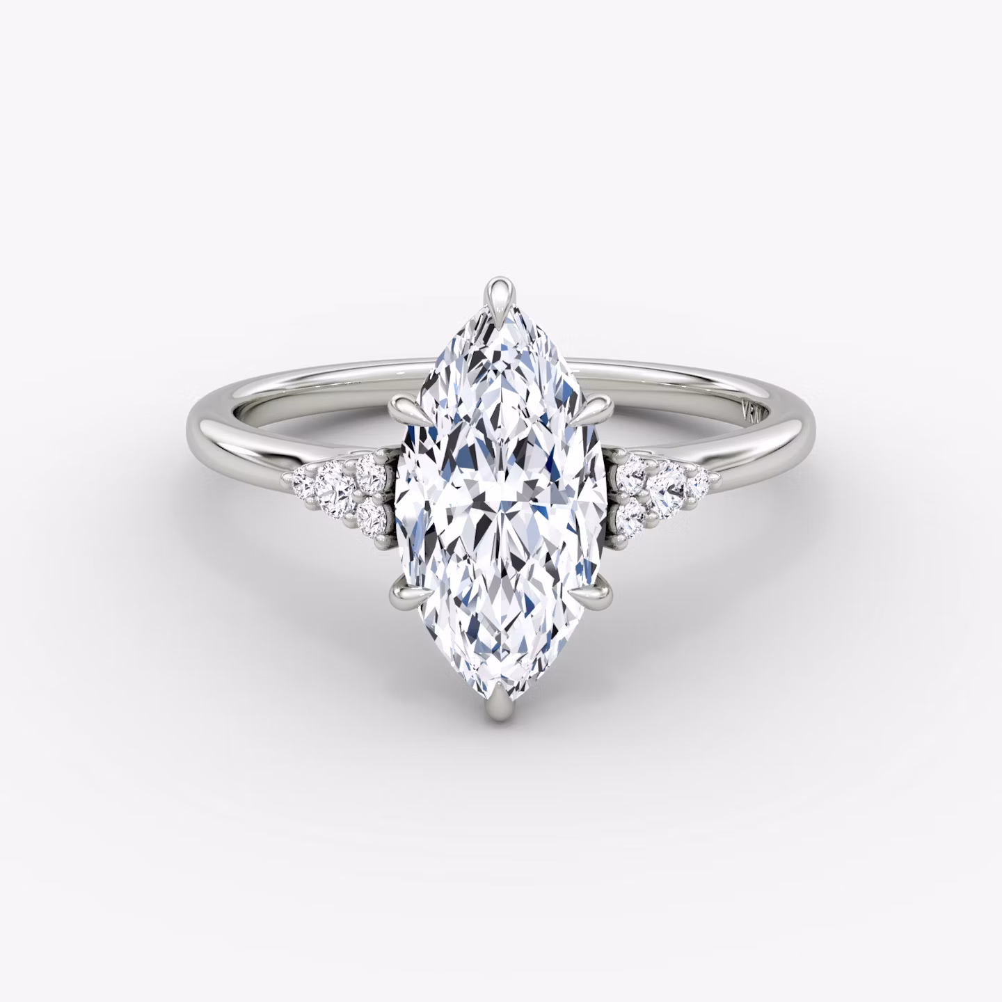 The Side Cluster Cathedral Marquise | Platinum