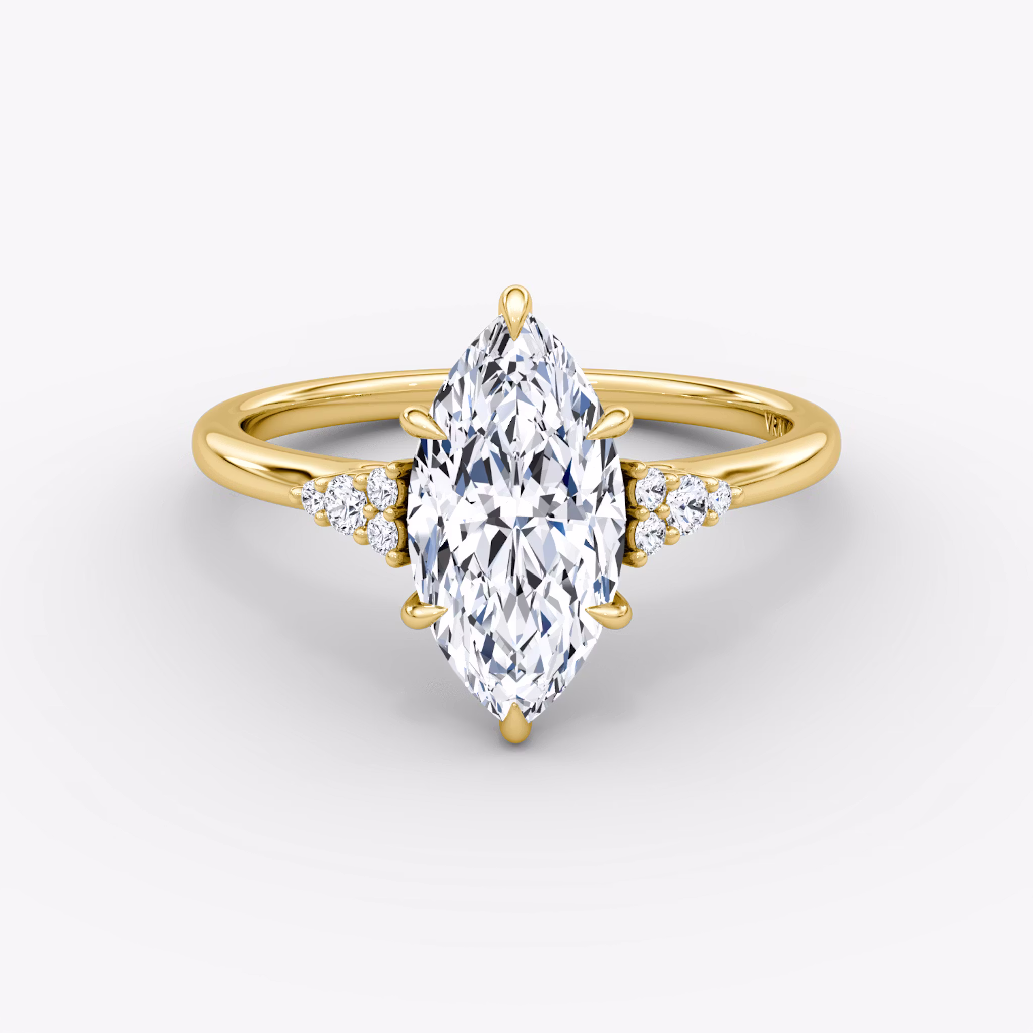 The Side Cluster Cathedral Marquise | Yellow Gold