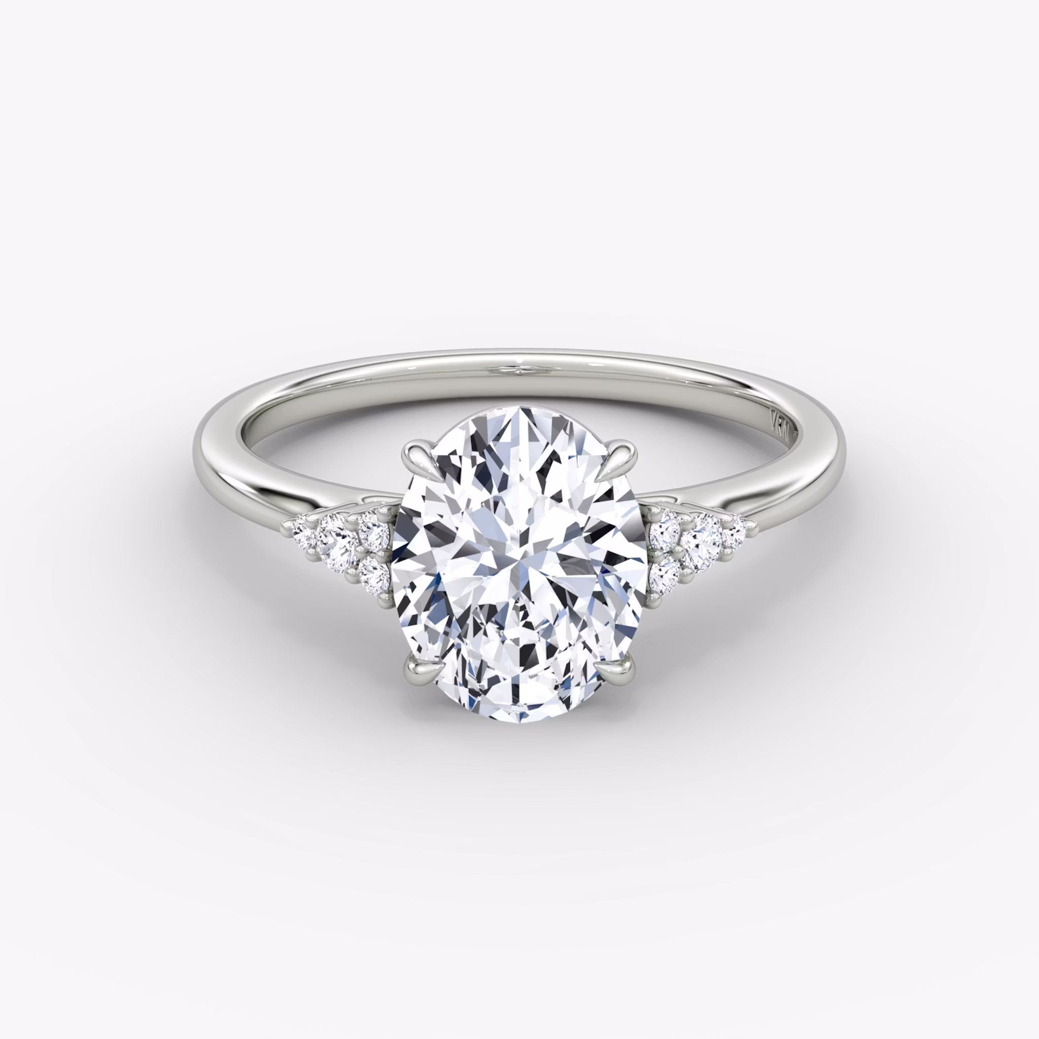 The Side Cluster Cathedral Oval | White Gold