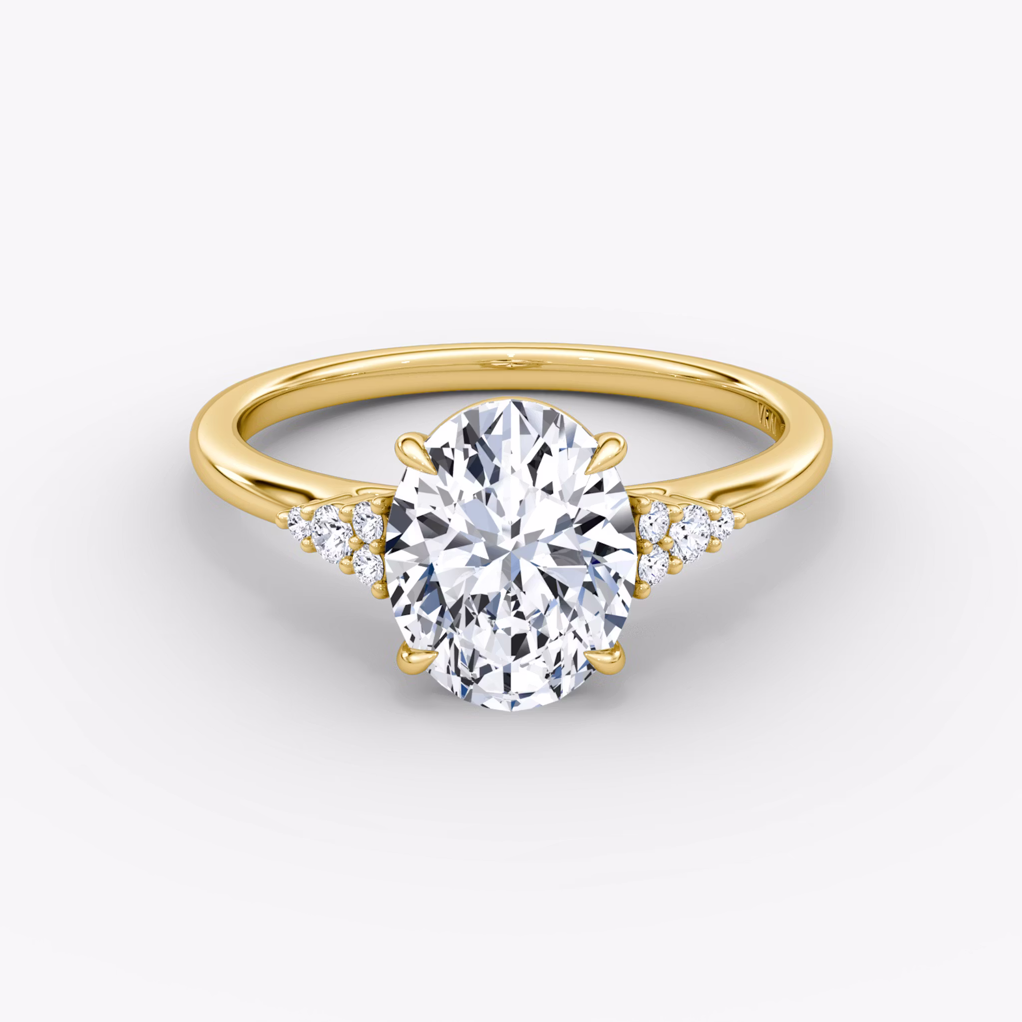 The Side Cluster Cathedral Oval | Yellow Gold