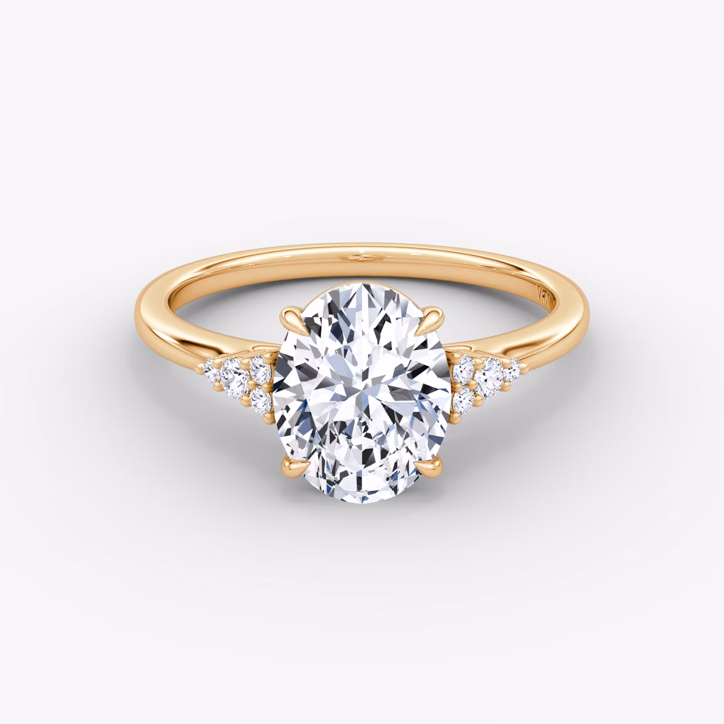 The Side Cluster Cathedral Oval | Rose Gold