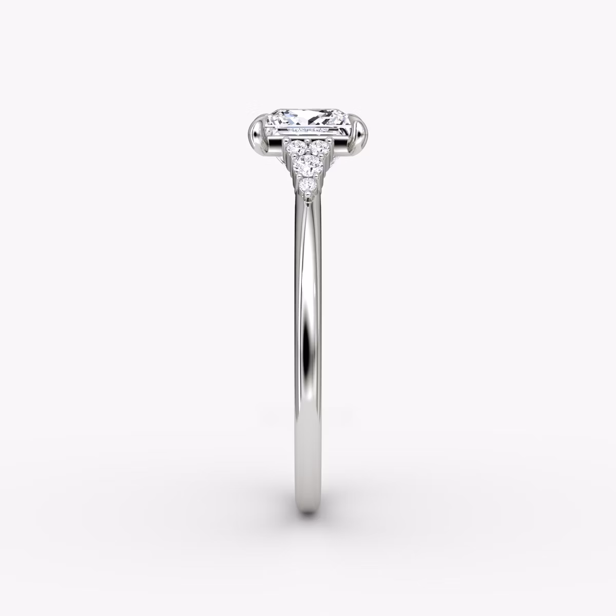The Side Cluster Cathedral | Princess | Platinum | bandAccent: Plain | diamondOrientation: vertical | caratWeight: other