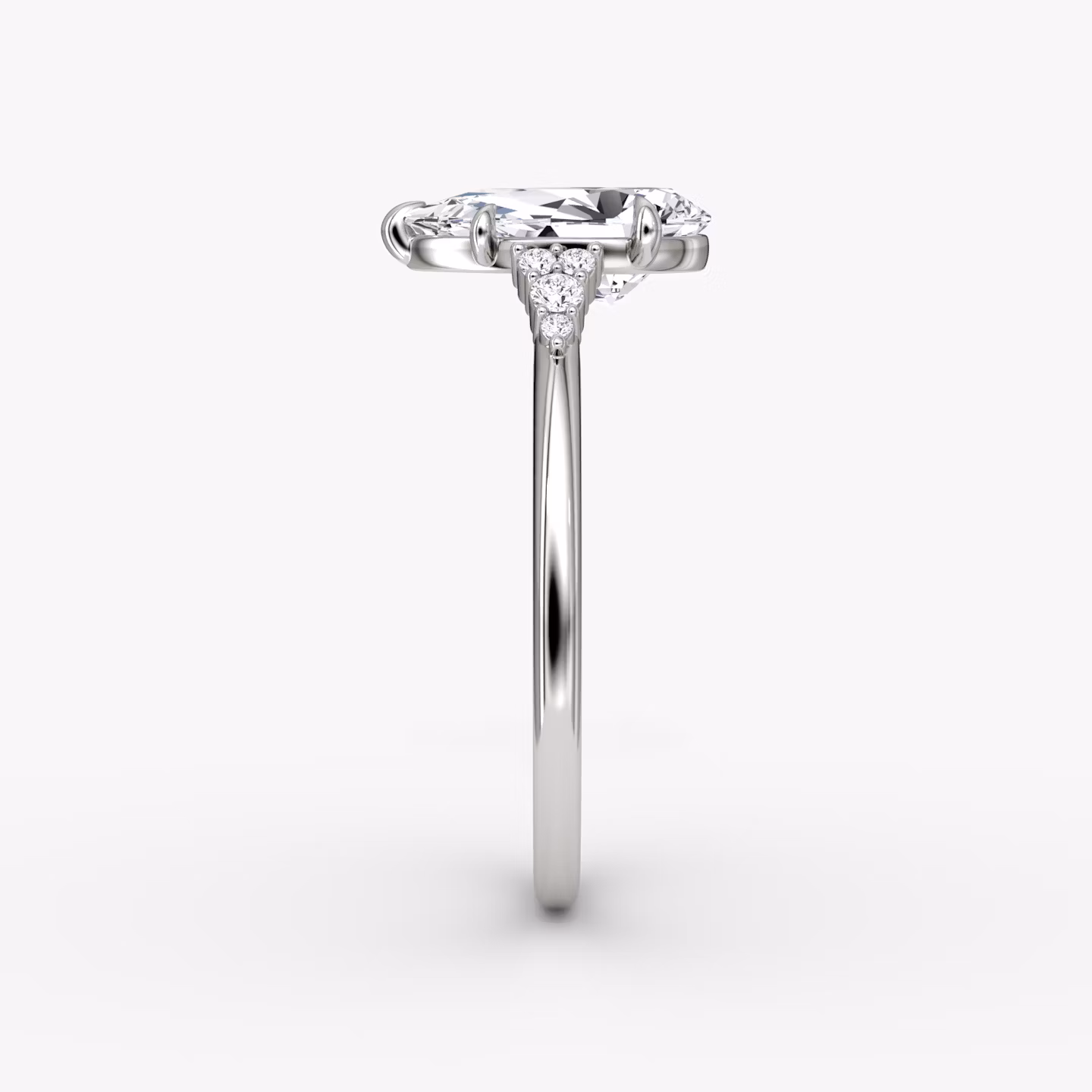 Side Cluster Cathedral | Tropfen | Platin | bandAccent: Ohne Pavé-Besatz | diamondOrientation: vertical | caratWeight: other
