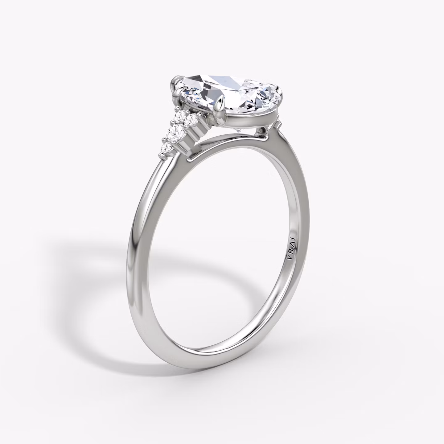 Side Cluster Cathedral | Tropfen | Platin | bandAccent: Ohne Pavé-Besatz | diamondOrientation: vertical | caratWeight: other