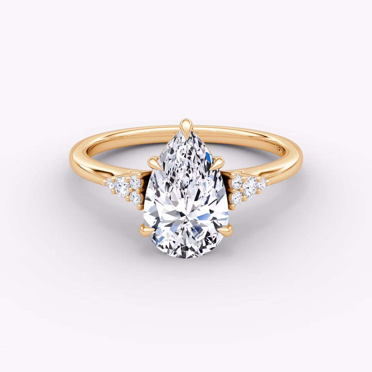 The Side Cluster Cathedral Pear | Rose Gold