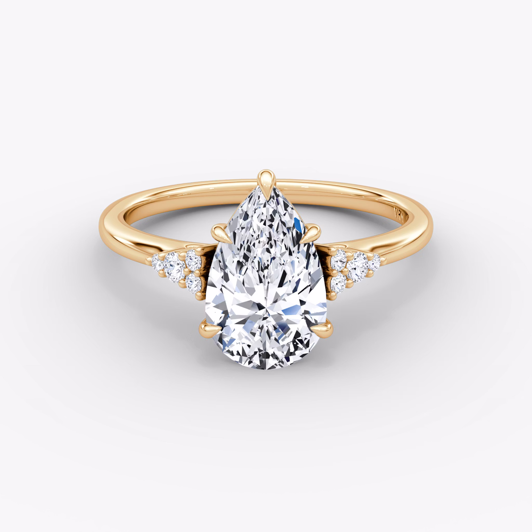 The Side Cluster Cathedral Pear | Rose Gold