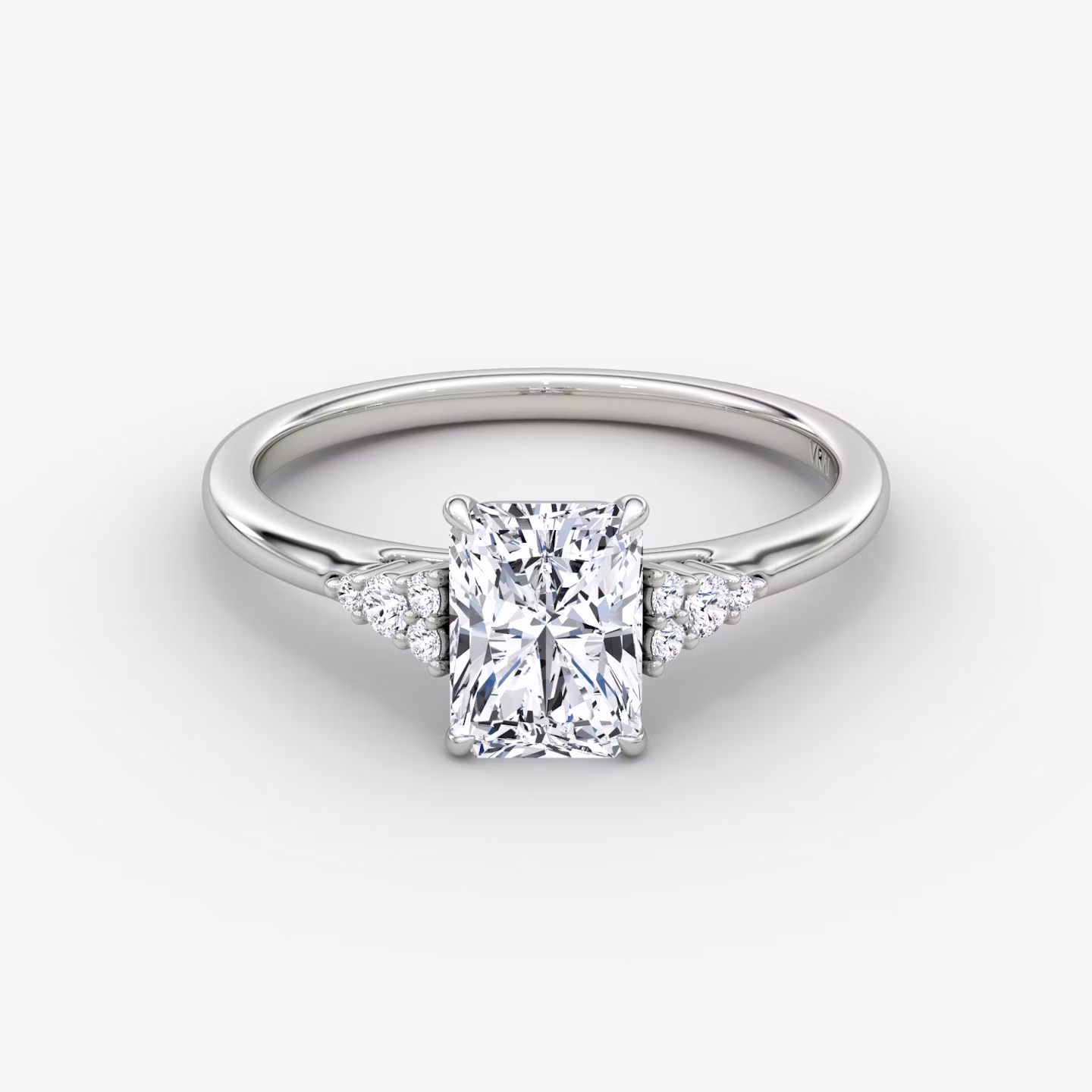 The Side Cluster Cathedral Radiant | White Gold