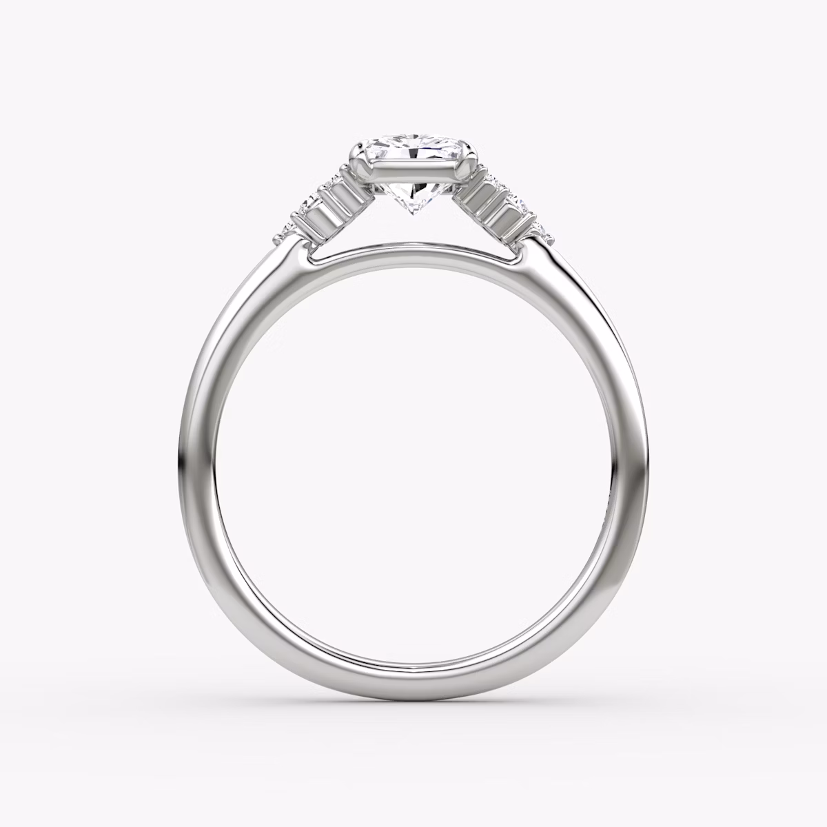 The Side Cluster Cathedral | Radiant | Platinum | bandAccent: Plain | diamondOrientation: vertical | caratWeight: other