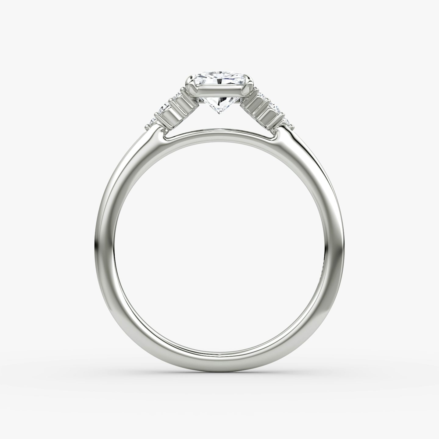The Side Cluster Cathedral | Radiant | Platinum | bandAccent: Plain | diamondOrientation: vertical | caratWeight: other