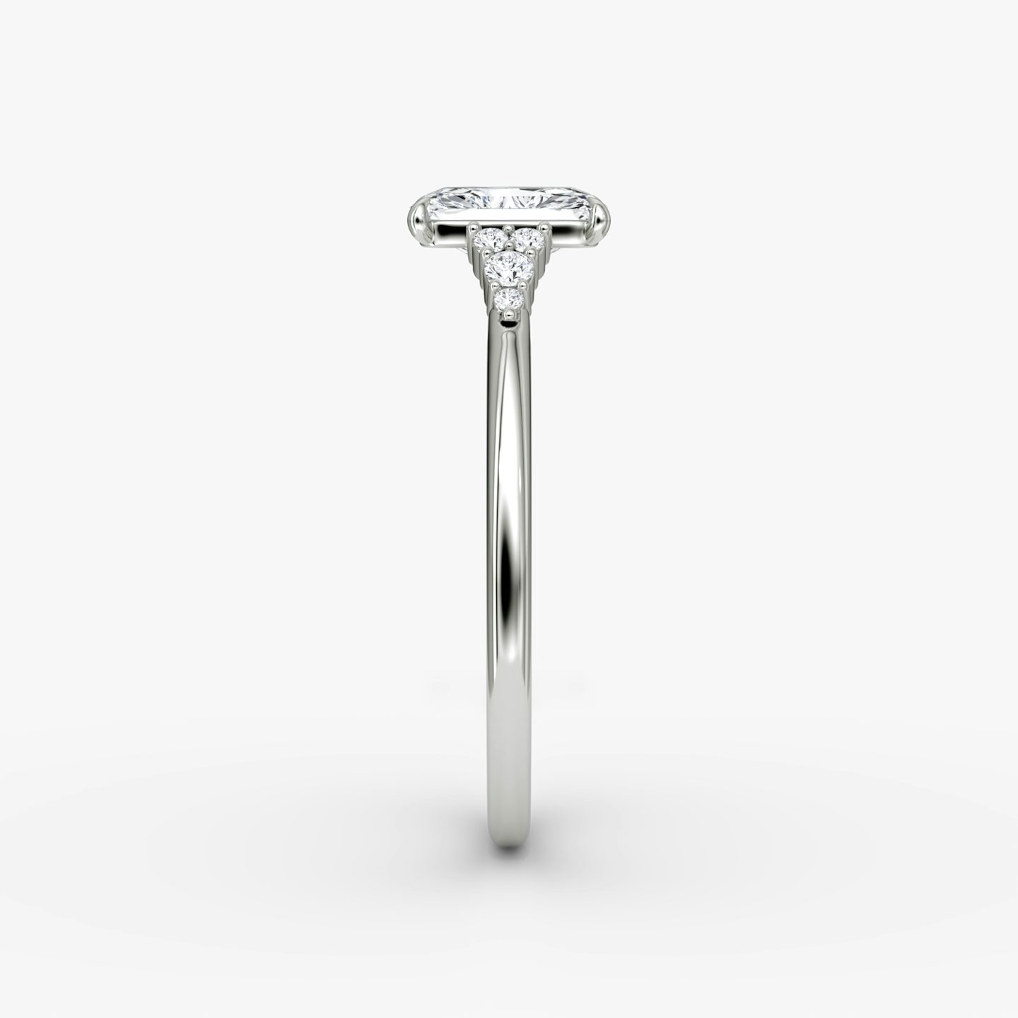 The Side Cluster Cathedral | Radiant | Platinum | bandAccent: Plain | diamondOrientation: vertical | caratWeight: other