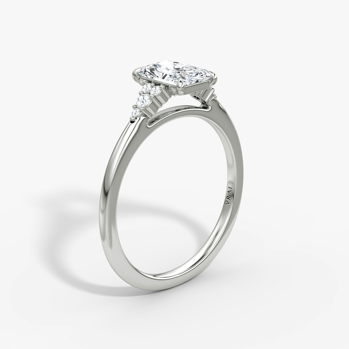 The Side Cluster Cathedral | Radiant | Platinum | bandAccent: Plain | diamondOrientation: vertical | caratWeight: other
