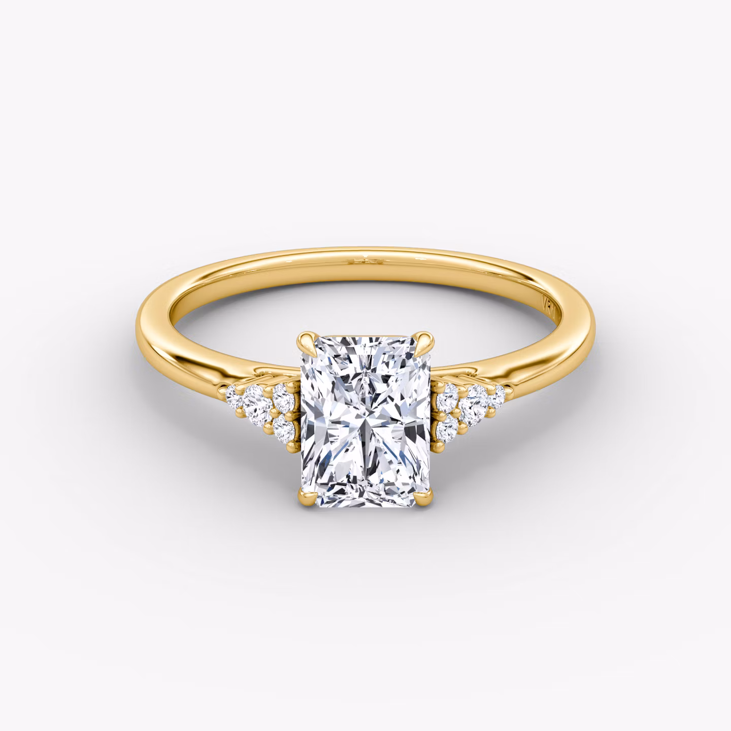 The Side Cluster Cathedral Radiant | Yellow Gold