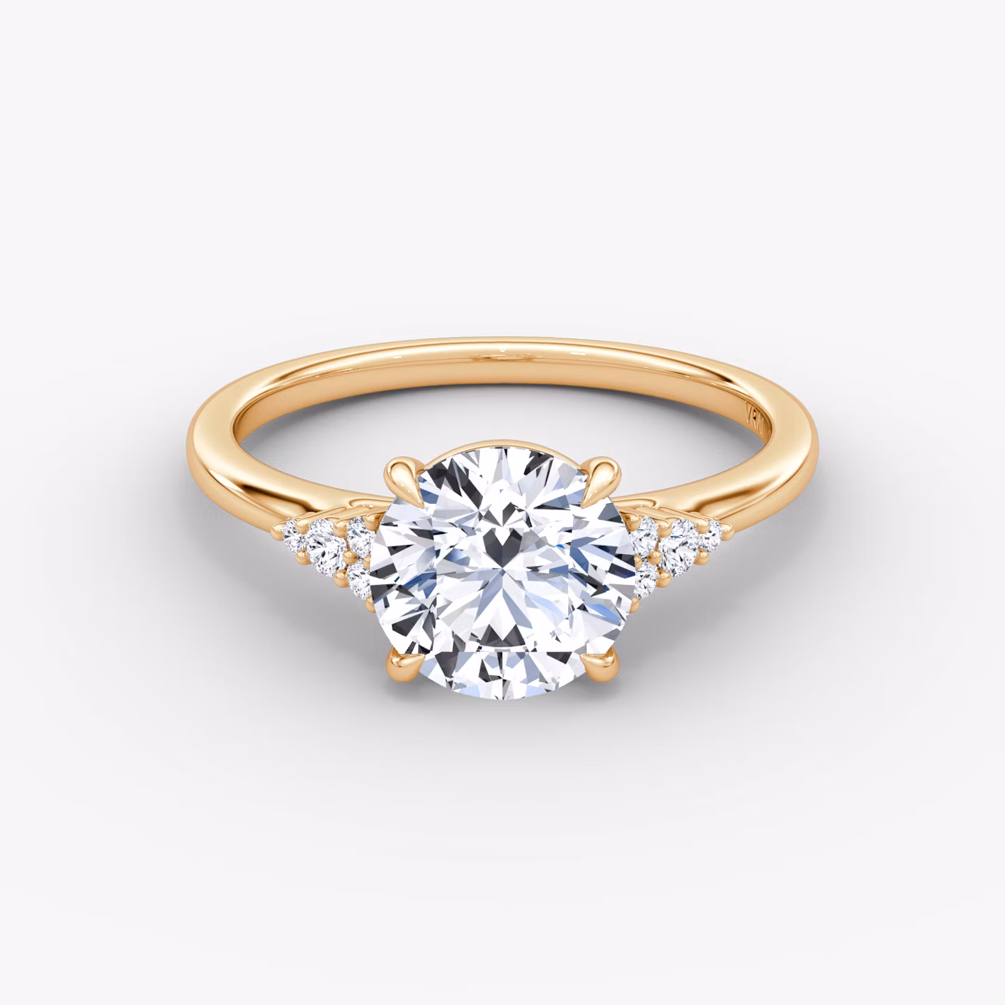 The Side Cluster Cathedral Round Brilliant | Rose Gold