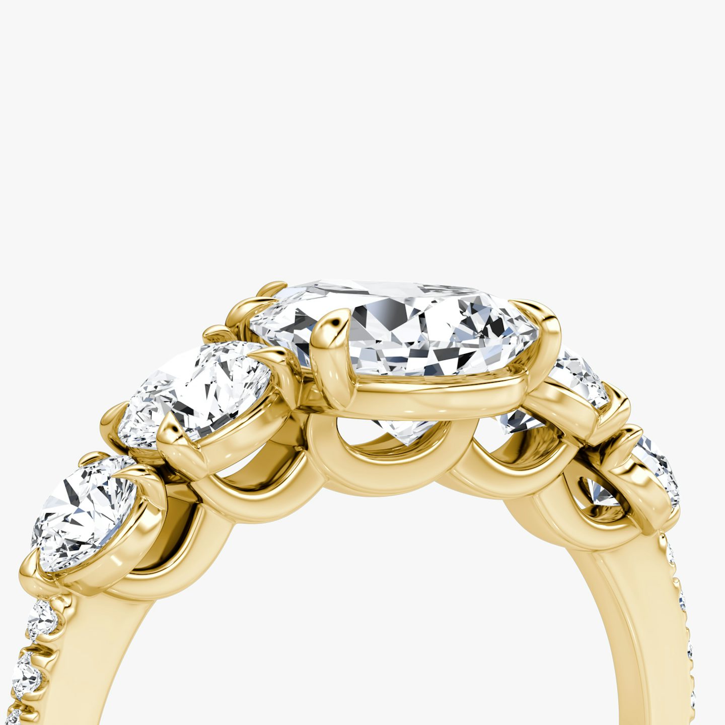 The Signature Five Stone | Pear | 18k | Yellow Gold | bandAccent: Pavé | diamondOrientation: vertical | caratWeight: other