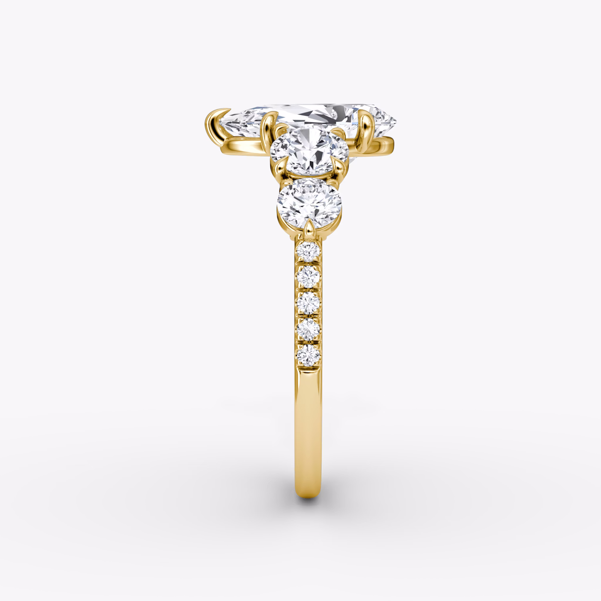 The Signature Five Stone | Pear | 18k | Yellow Gold | bandAccent: Pavé | diamondOrientation: vertical | caratWeight: other