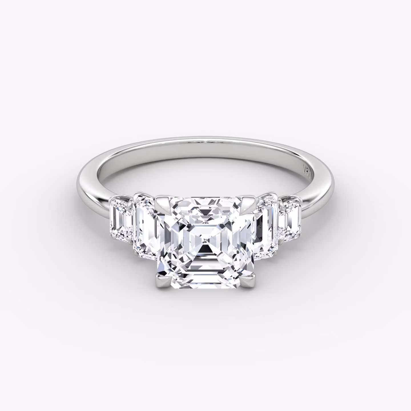 The Statement Five Stone | Asscher | Platinum | bandAccent: Plain | diamondOrientation: vertical | caratWeight: other