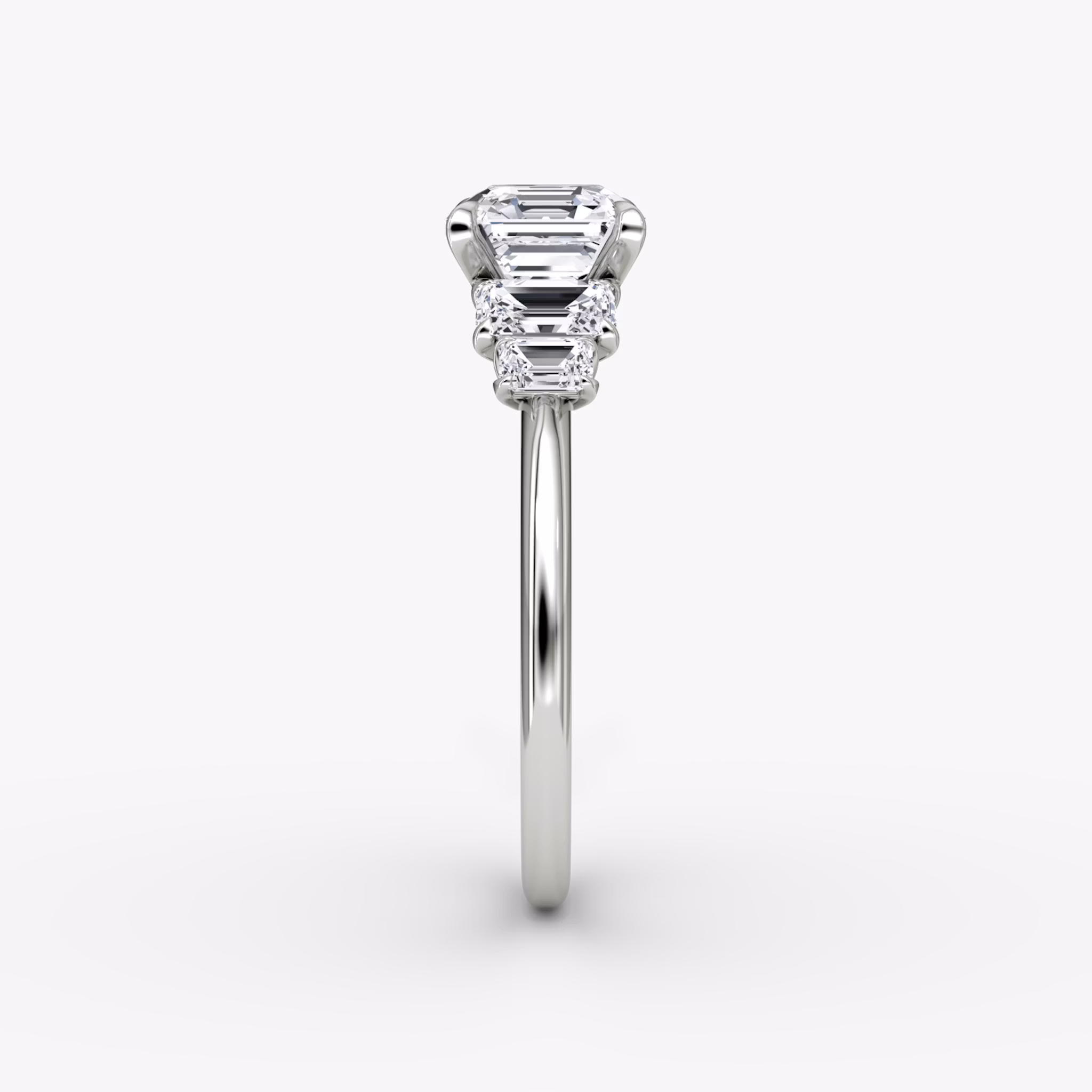 The Statement Five Stone | Asscher | 18k | White Gold | bandAccent: Plain | diamondOrientation: vertical | caratWeight: other