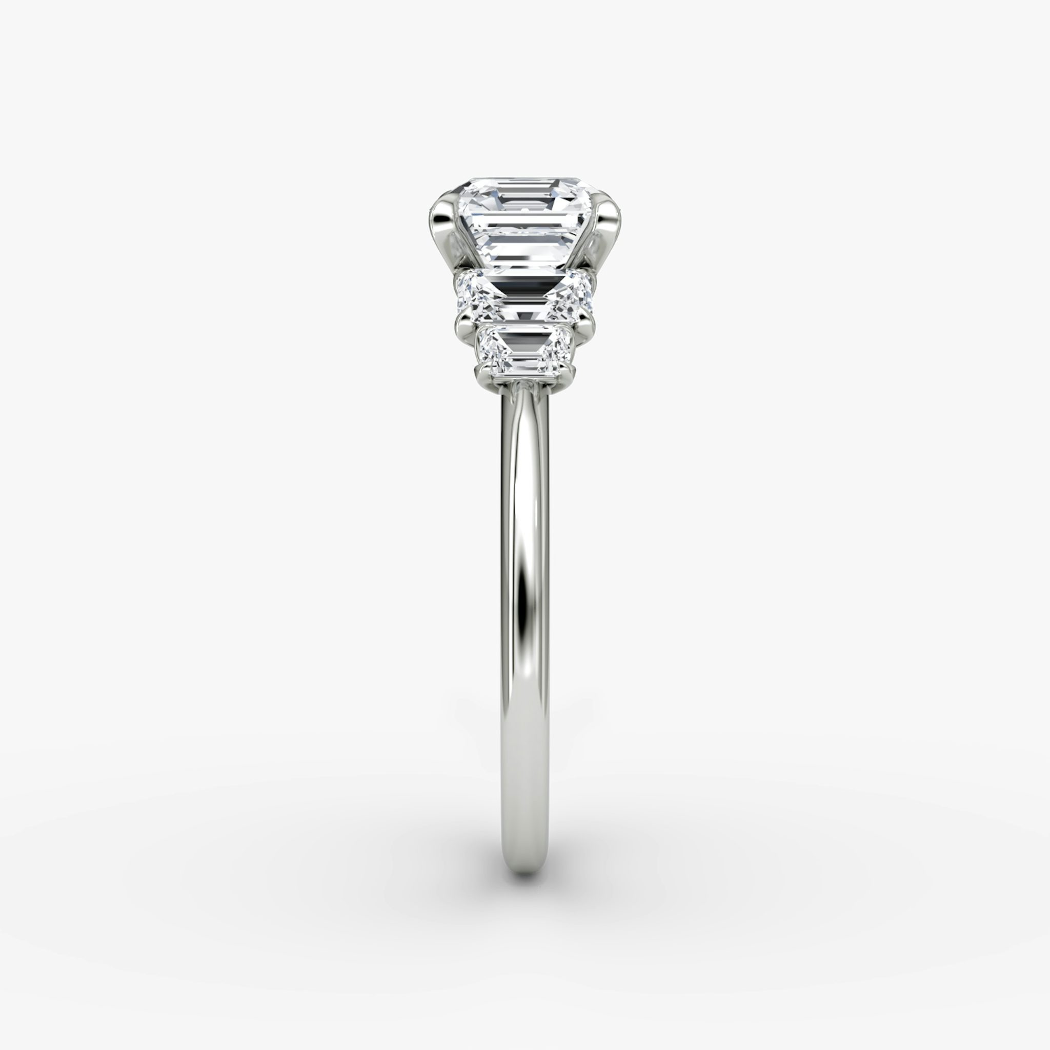 The Statement Five Stone | Asscher | 18k | White Gold | bandAccent: Plain | diamondOrientation: vertical | caratWeight: other