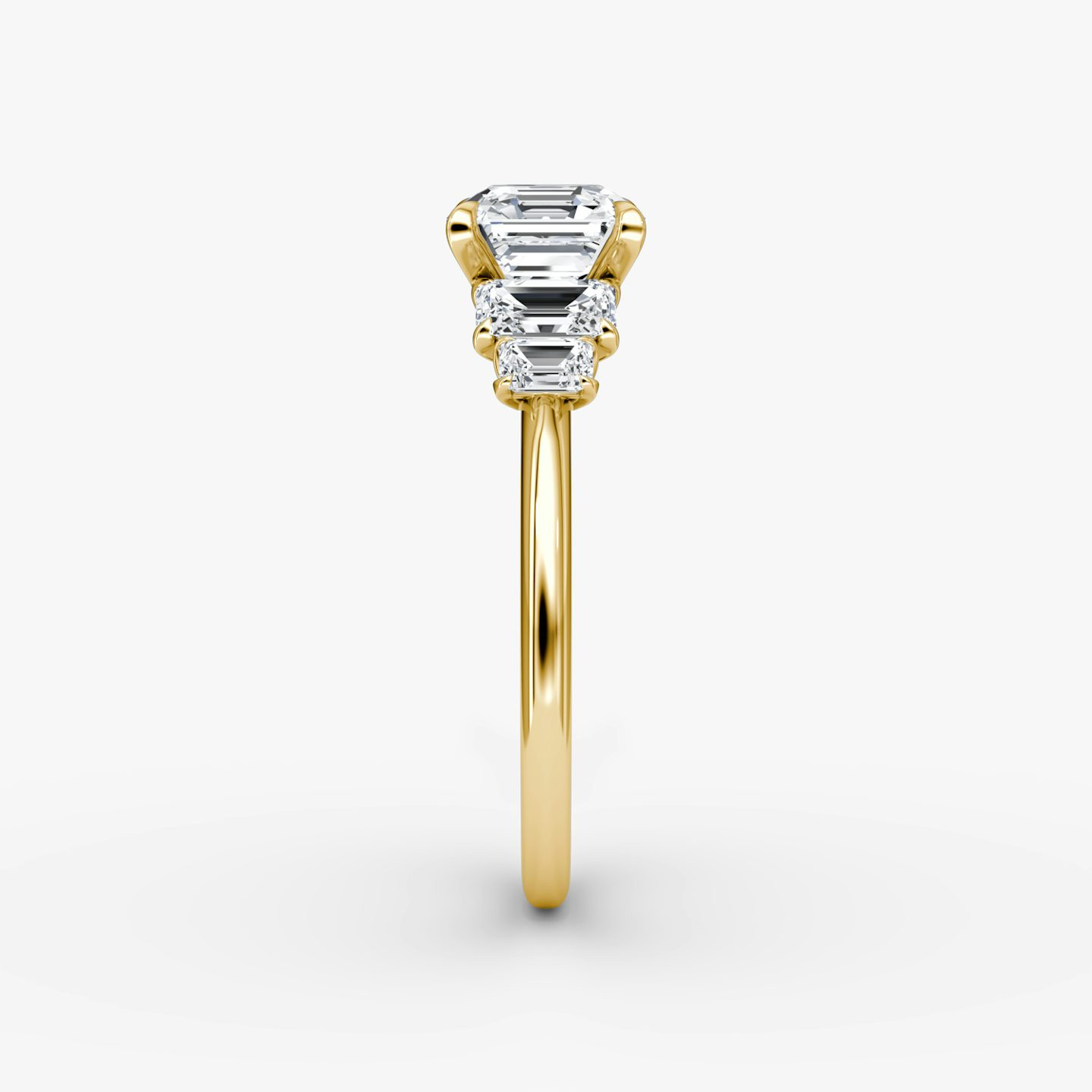 The Statement Five Stone | Asscher | 18k | Yellow Gold | bandAccent: Plain | diamondOrientation: vertical | caratWeight: other
