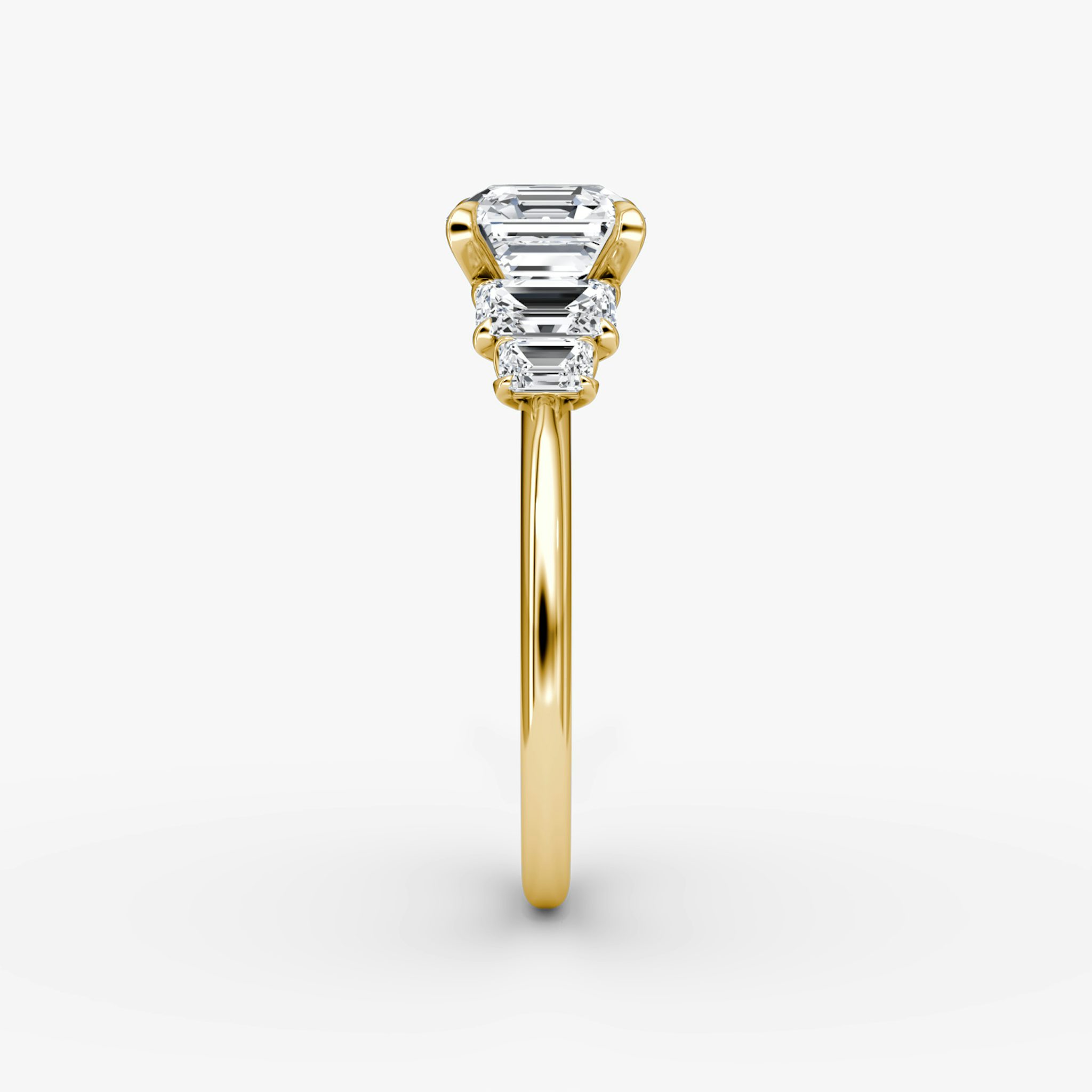 The Statement Five Stone | Asscher | 18k | Yellow Gold | bandAccent: Plain | diamondOrientation: vertical | caratWeight: other