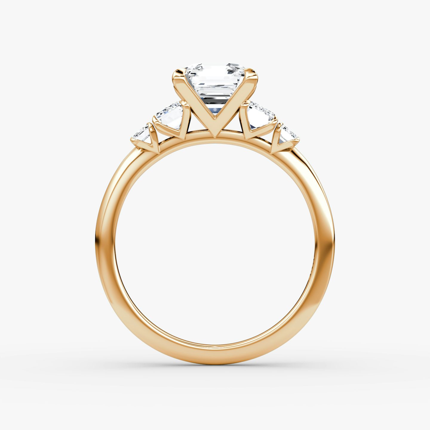 The Statement Five Stone | Asscher | 14k | Rose Gold | bandAccent: Plain | diamondOrientation: vertical | caratWeight: other
