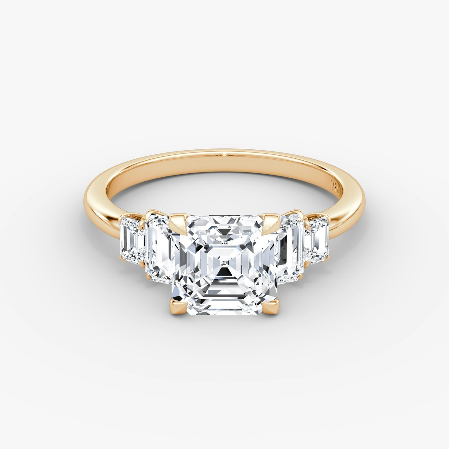 The Statement Five Stone | Asscher | 14k | Rose Gold | bandAccent: Plain | diamondOrientation: vertical | caratWeight: other