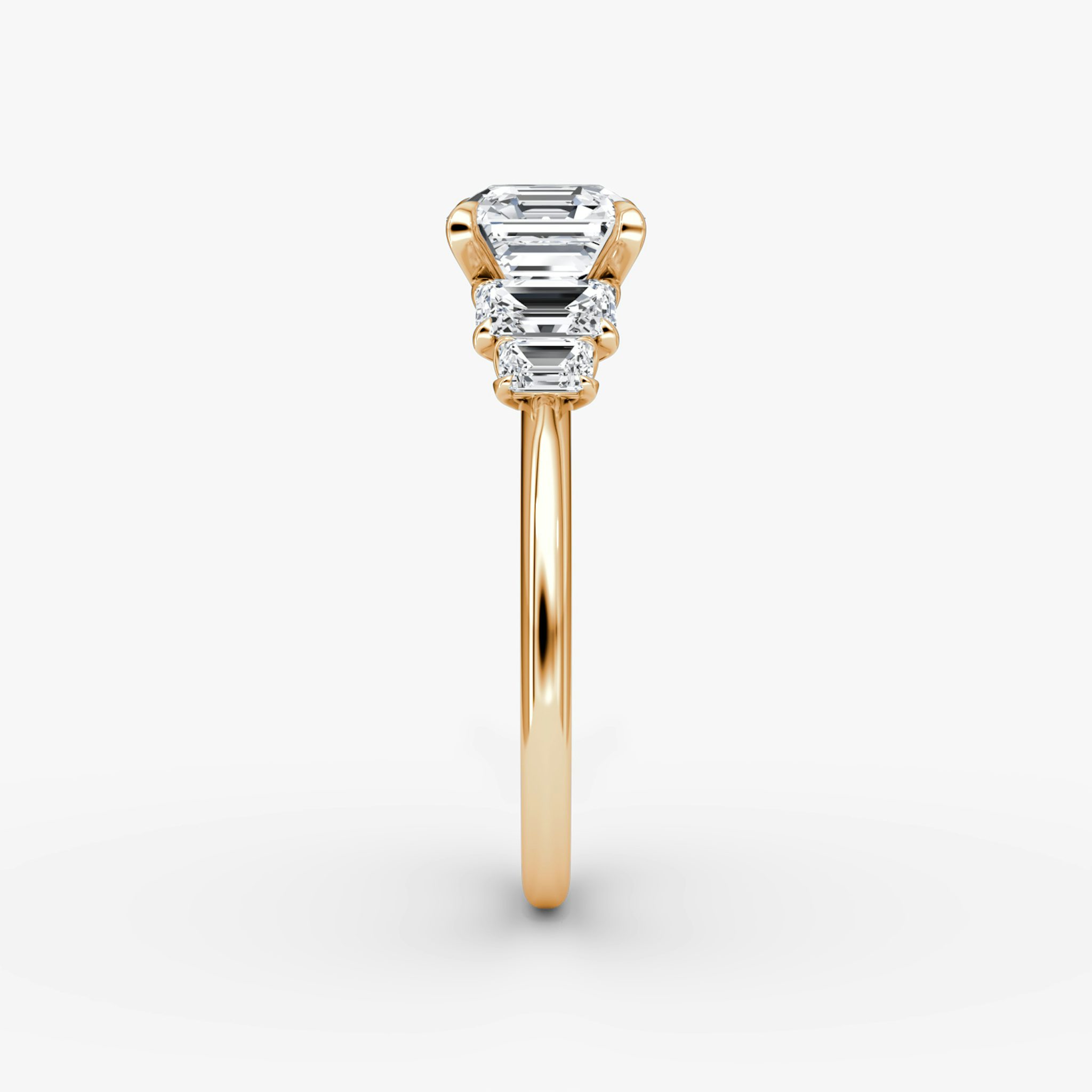 The Statement Five Stone | Asscher | 14k | Rose Gold | bandAccent: Plain | diamondOrientation: vertical | caratWeight: other