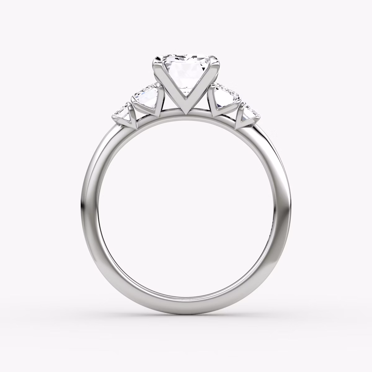 The Statement Five Stone | Emerald | Platinum | bandAccent: Plain | diamondOrientation: vertical | caratWeight: other