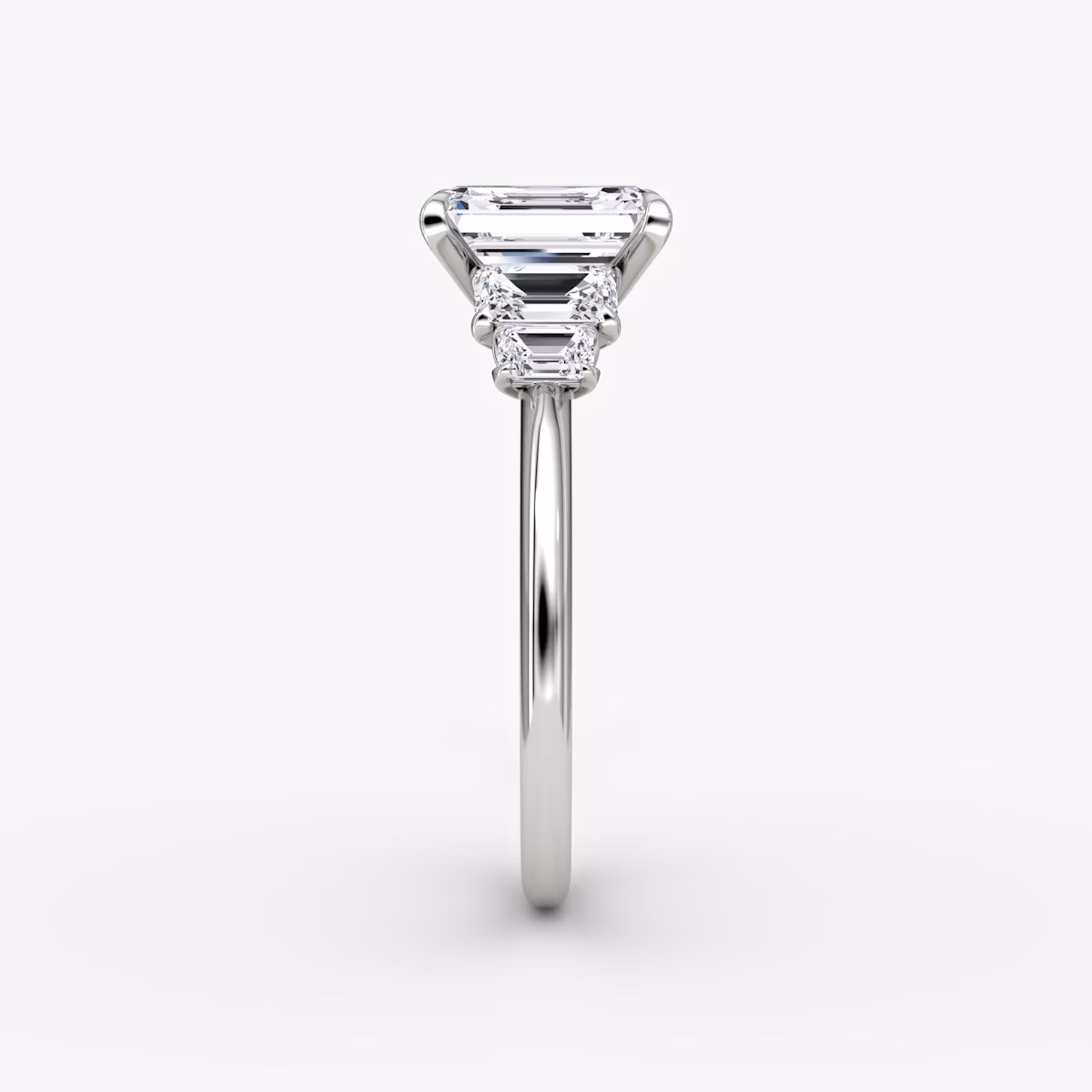 The Statement Five Stone | Emerald | Platinum | bandAccent: Plain | diamondOrientation: vertical | caratWeight: other