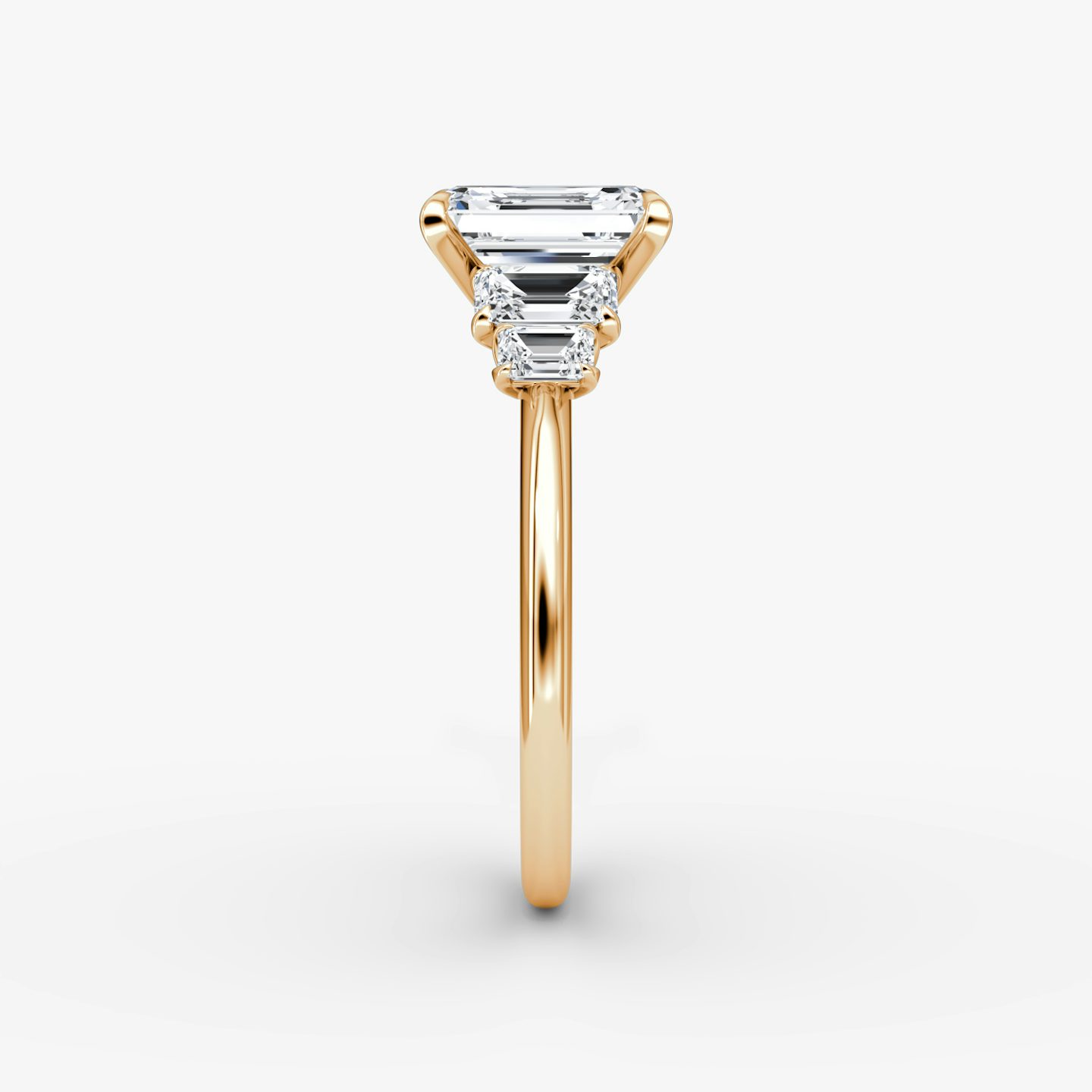The Statement Five Stone | Emerald | 14k | Rose Gold | bandAccent: Plain | diamondOrientation: vertical | caratWeight: other