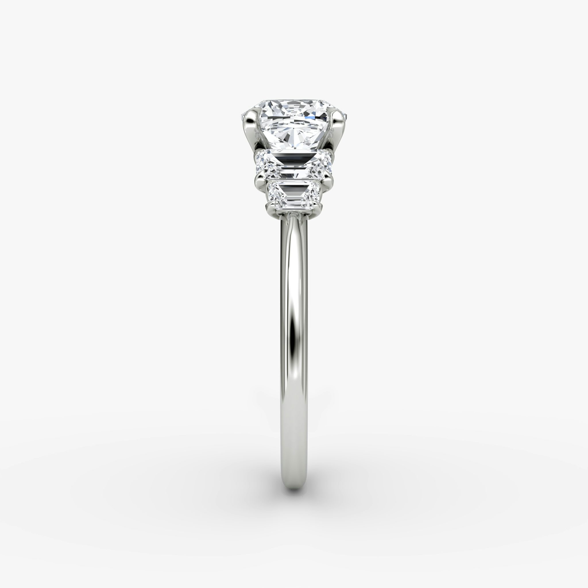 The Statement Five Stone | Cushion | Platinum | bandAccent: Plain | diamondOrientation: vertical | caratWeight: other
