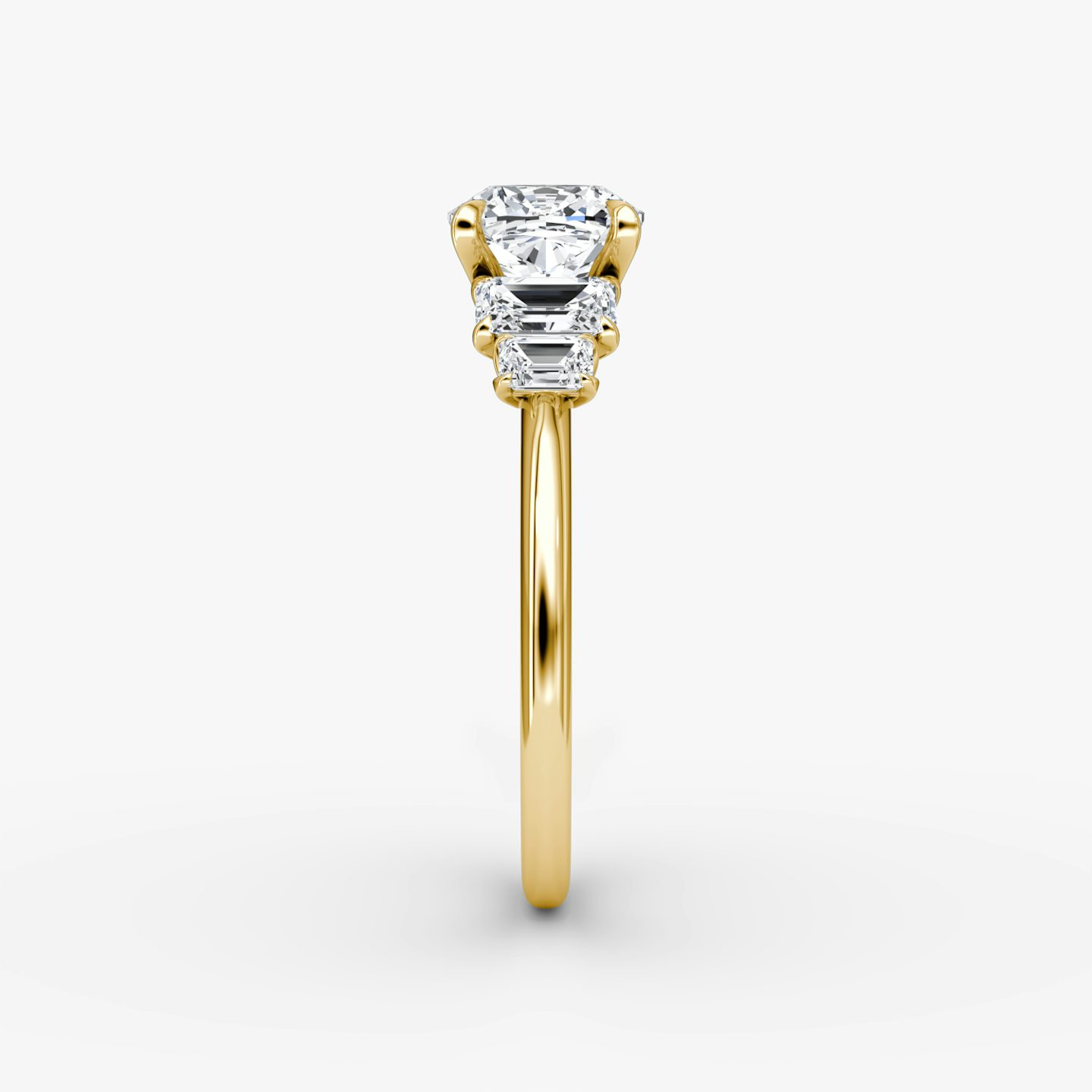 The Statement Five Stone | Cushion | 18k | Yellow Gold | bandAccent: Plain | diamondOrientation: vertical | caratWeight: other