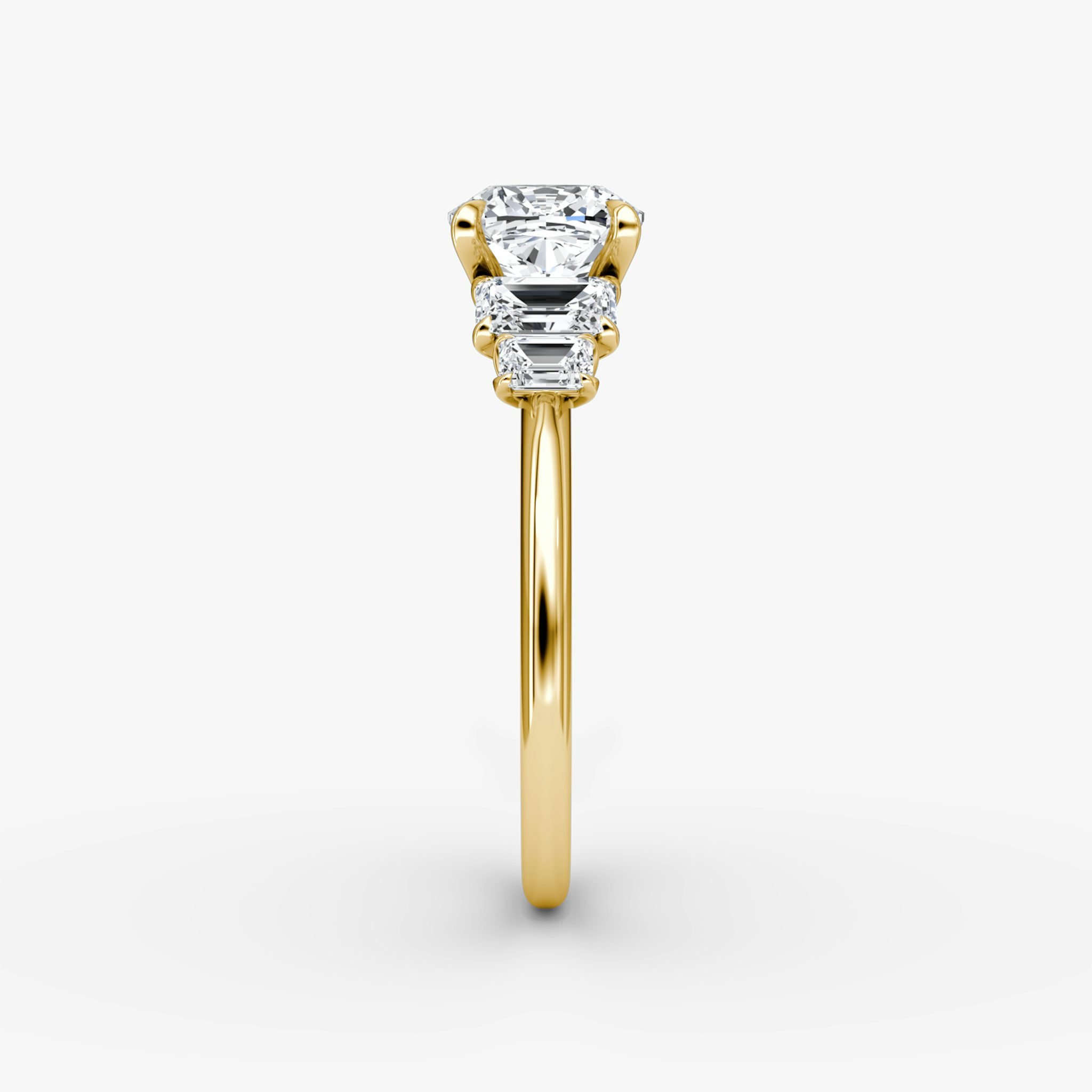 The Statement Five Stone | Cushion | 18k | Yellow Gold | bandAccent: Plain | diamondOrientation: vertical | caratWeight: other